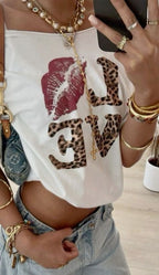 LOVE Leopard Lips Graphic Tee