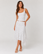 Cerina Polka Dot Cami Top & Midi Skirt Set
