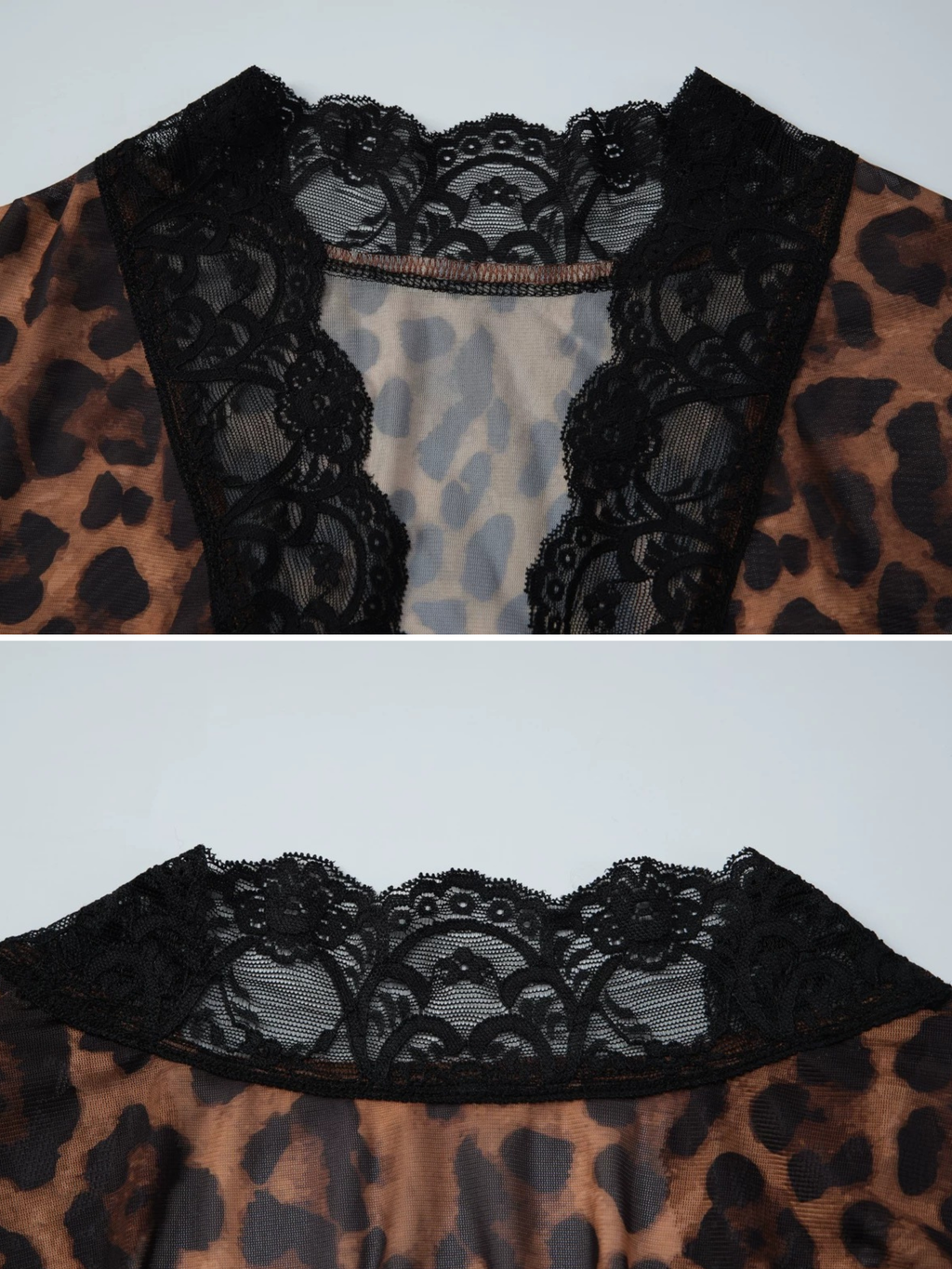 Antea Leopard Lace Sheer Top
