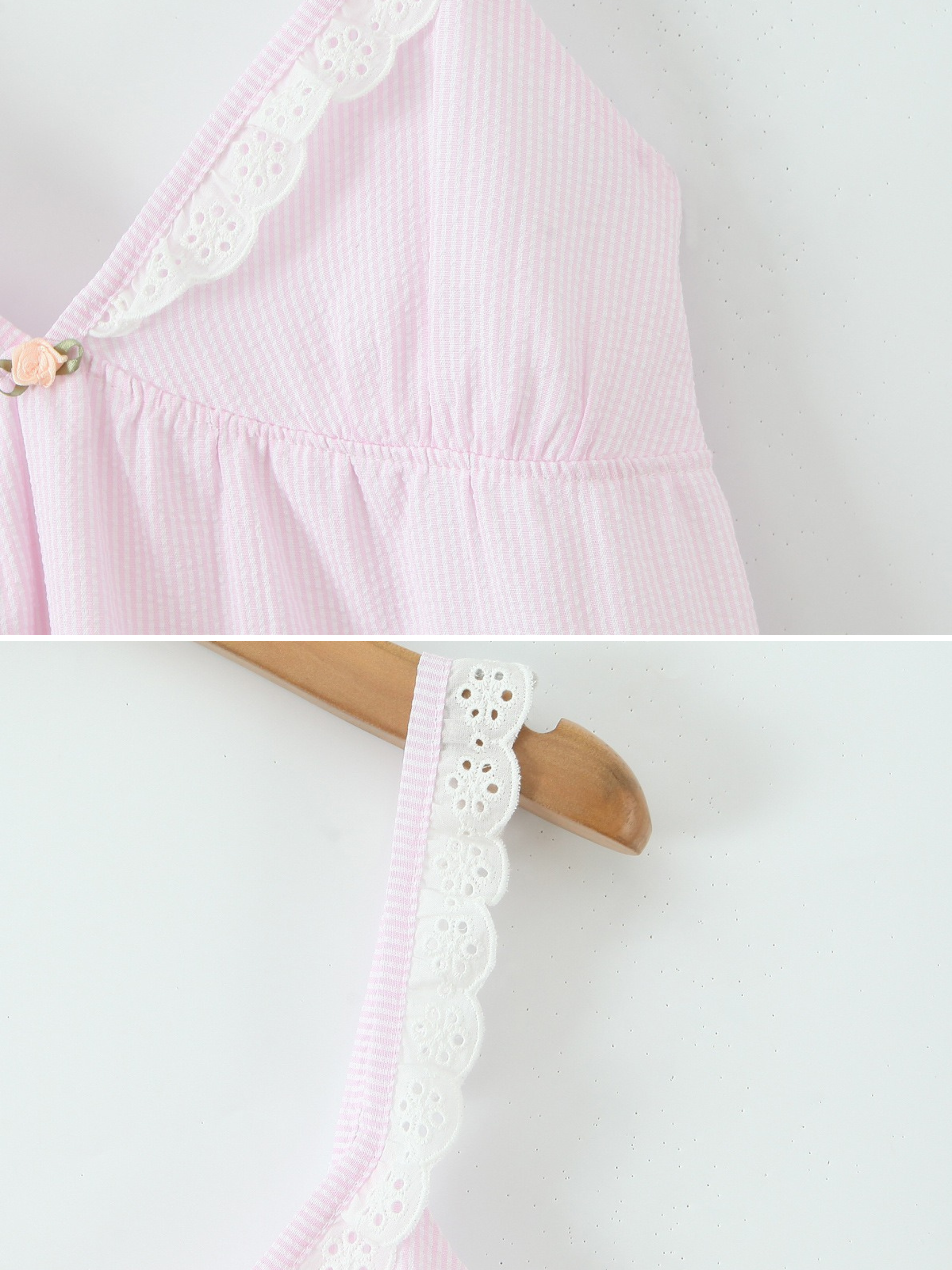 Lena Lace Trim Mini Dress