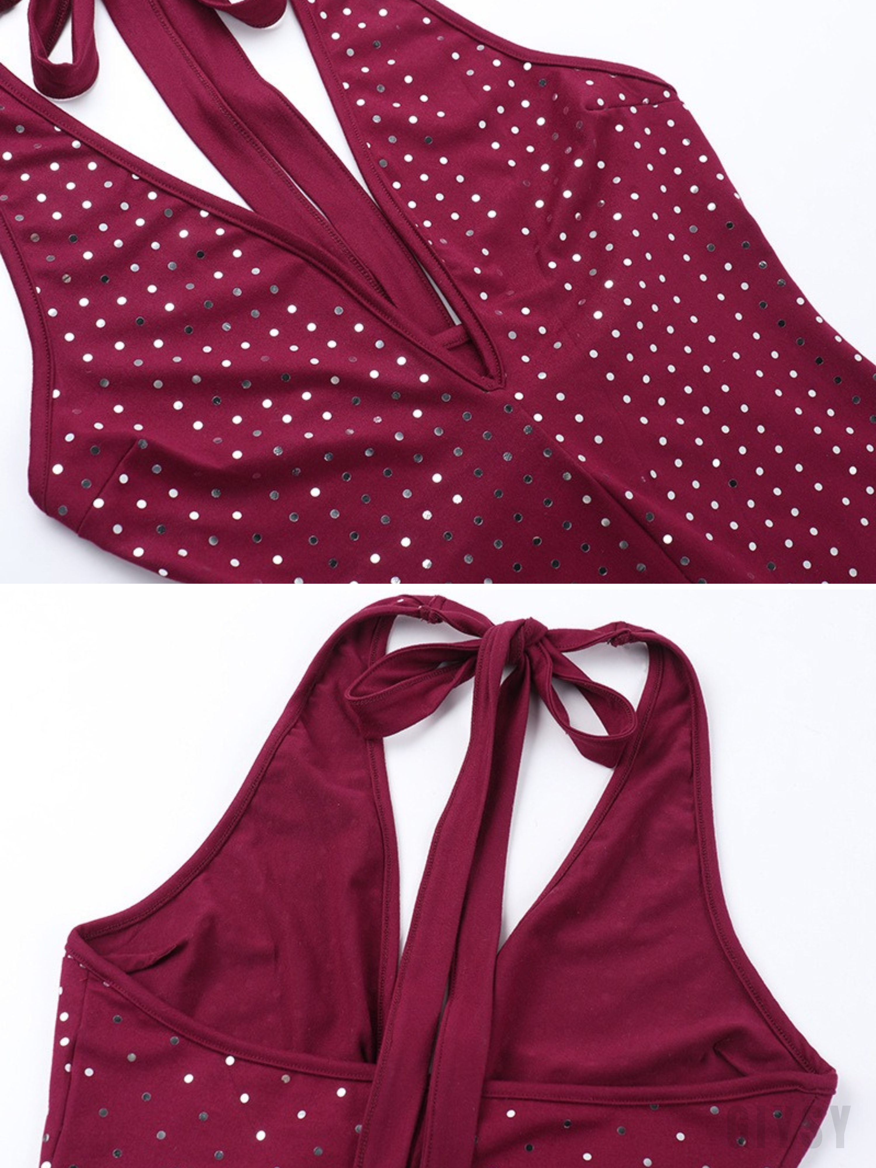 Talia Rhinestone Halter Romper