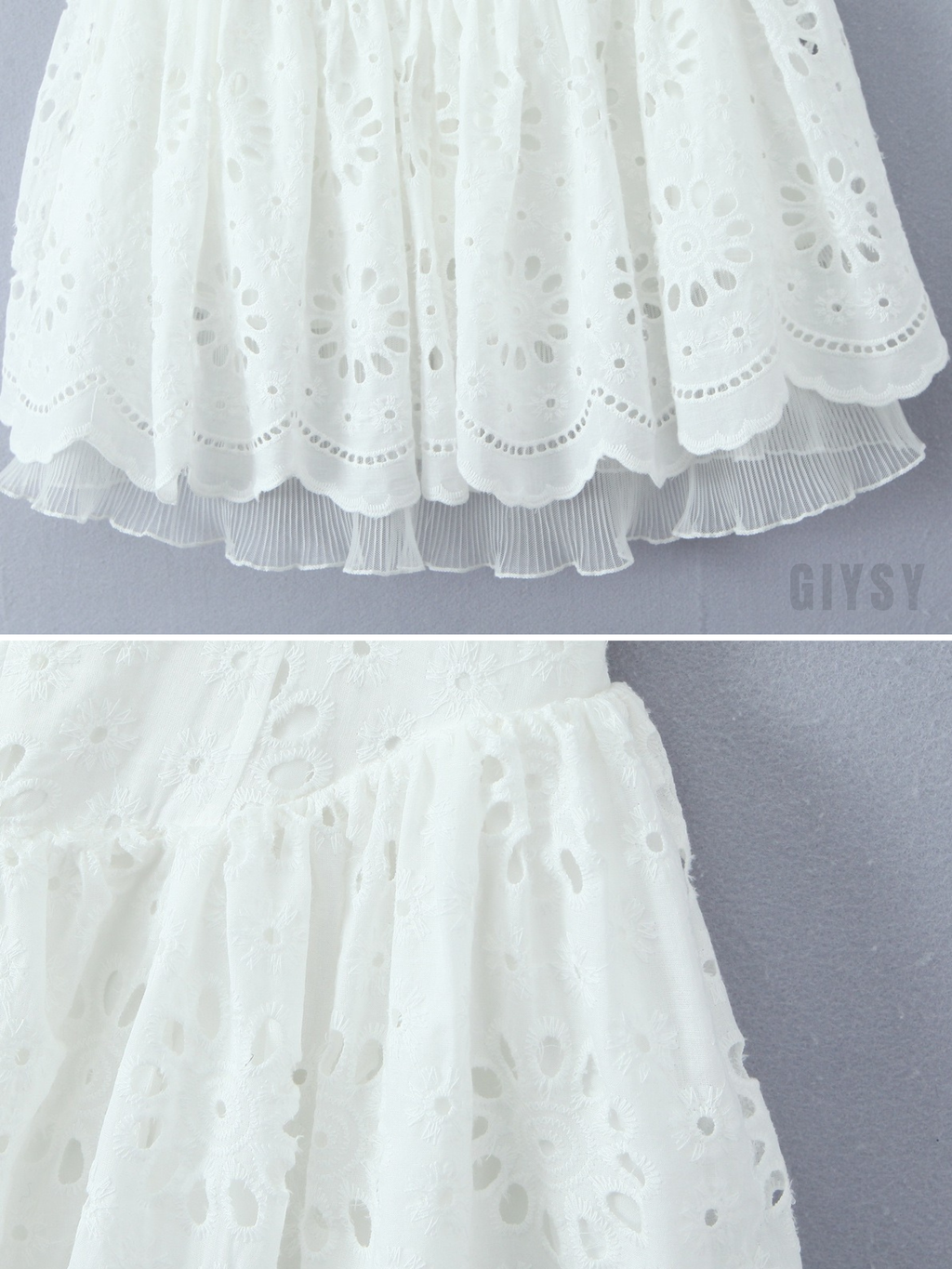 Elisae Eyelet Halter Mini Dress