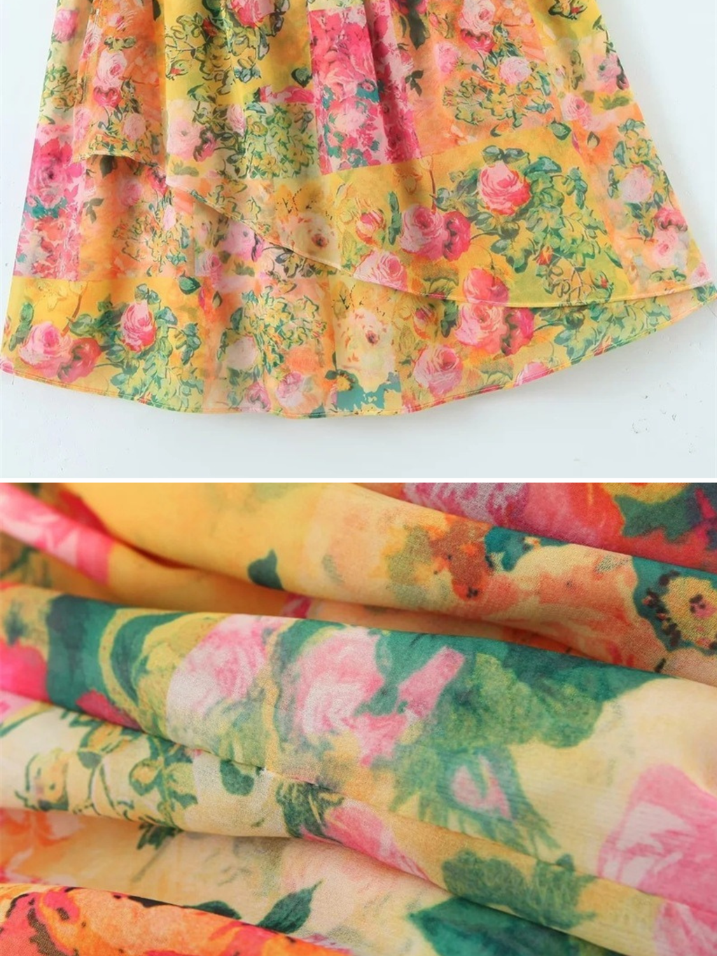 Amira Floral Chiffon Tie-Strap Mini Dress