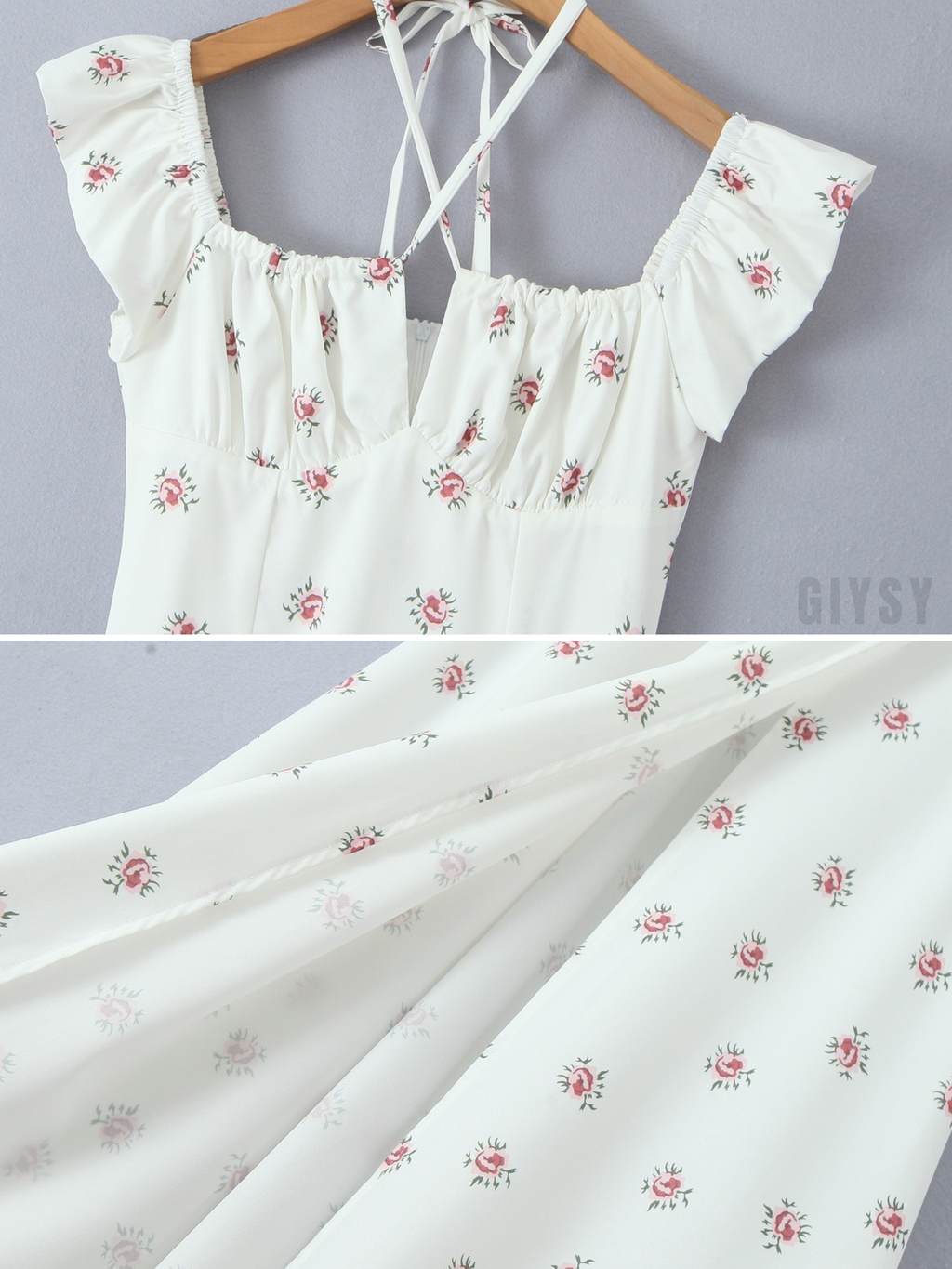 Delia Floral Cross-Back Midi Dress
