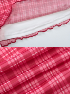 Plaid Ruffle Trim Cami Top & Shorts Set