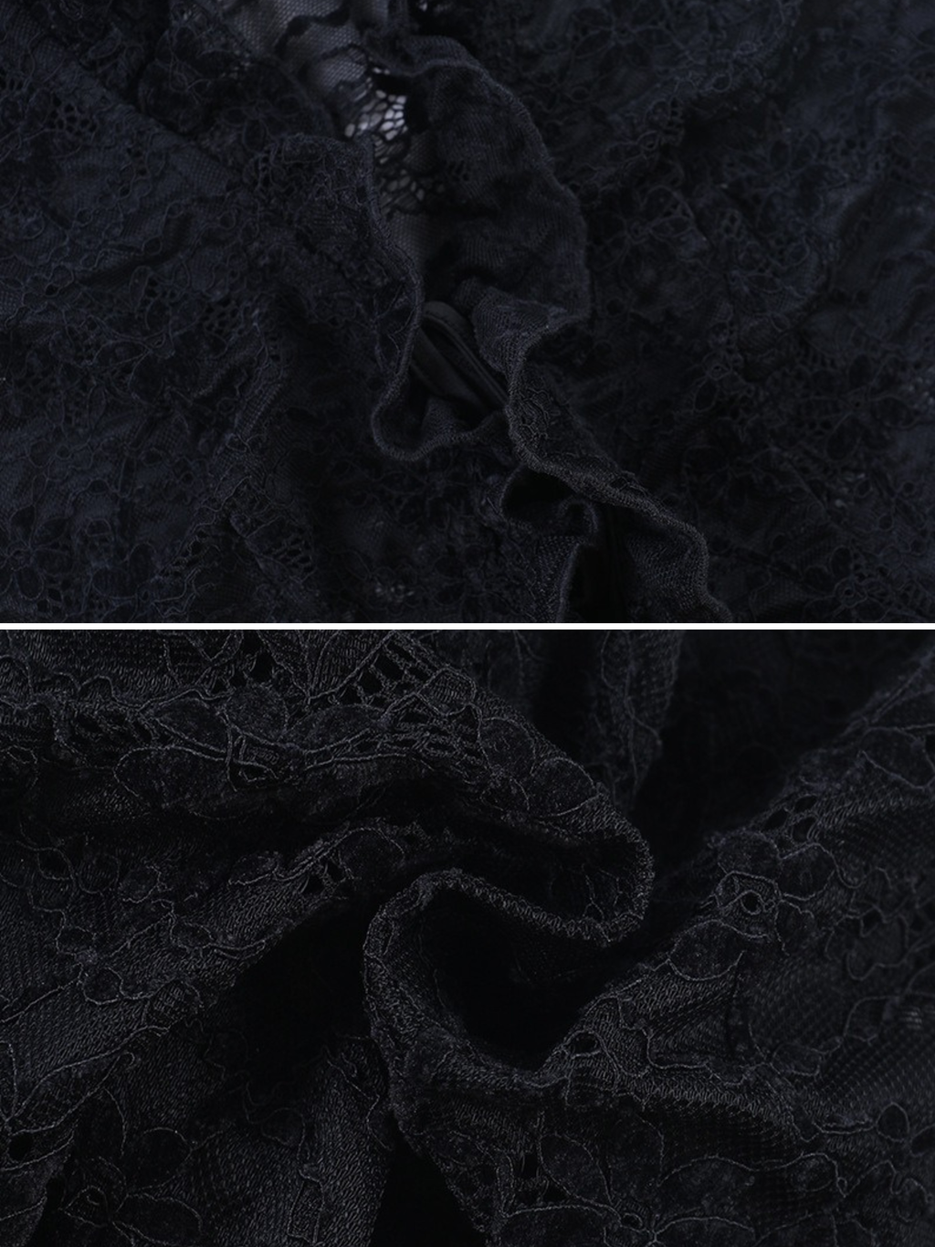 Calista Sheer Lace Tie-Front Top