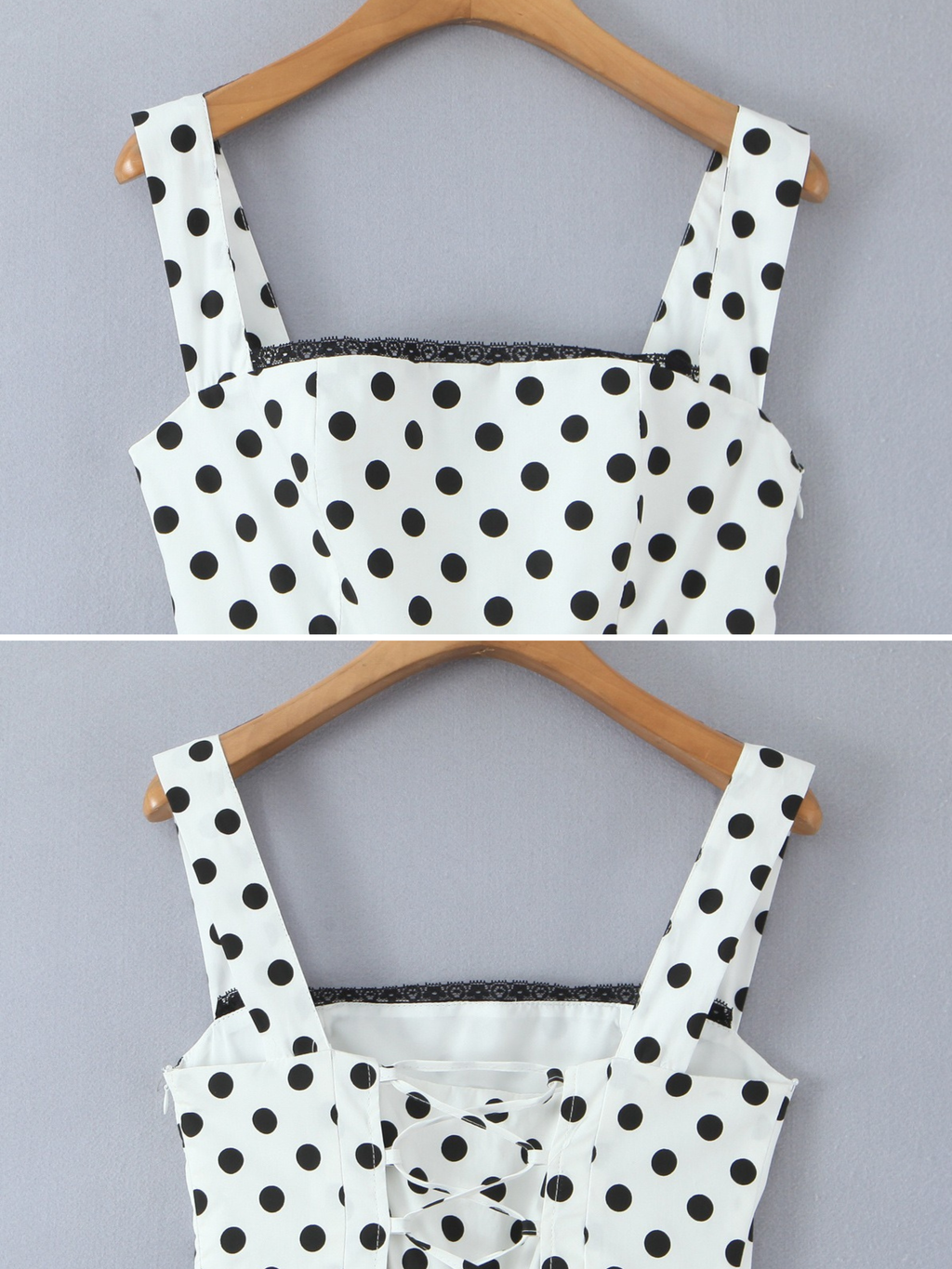 Sibel Polka Dot & Gingham Cotton Midi Dress