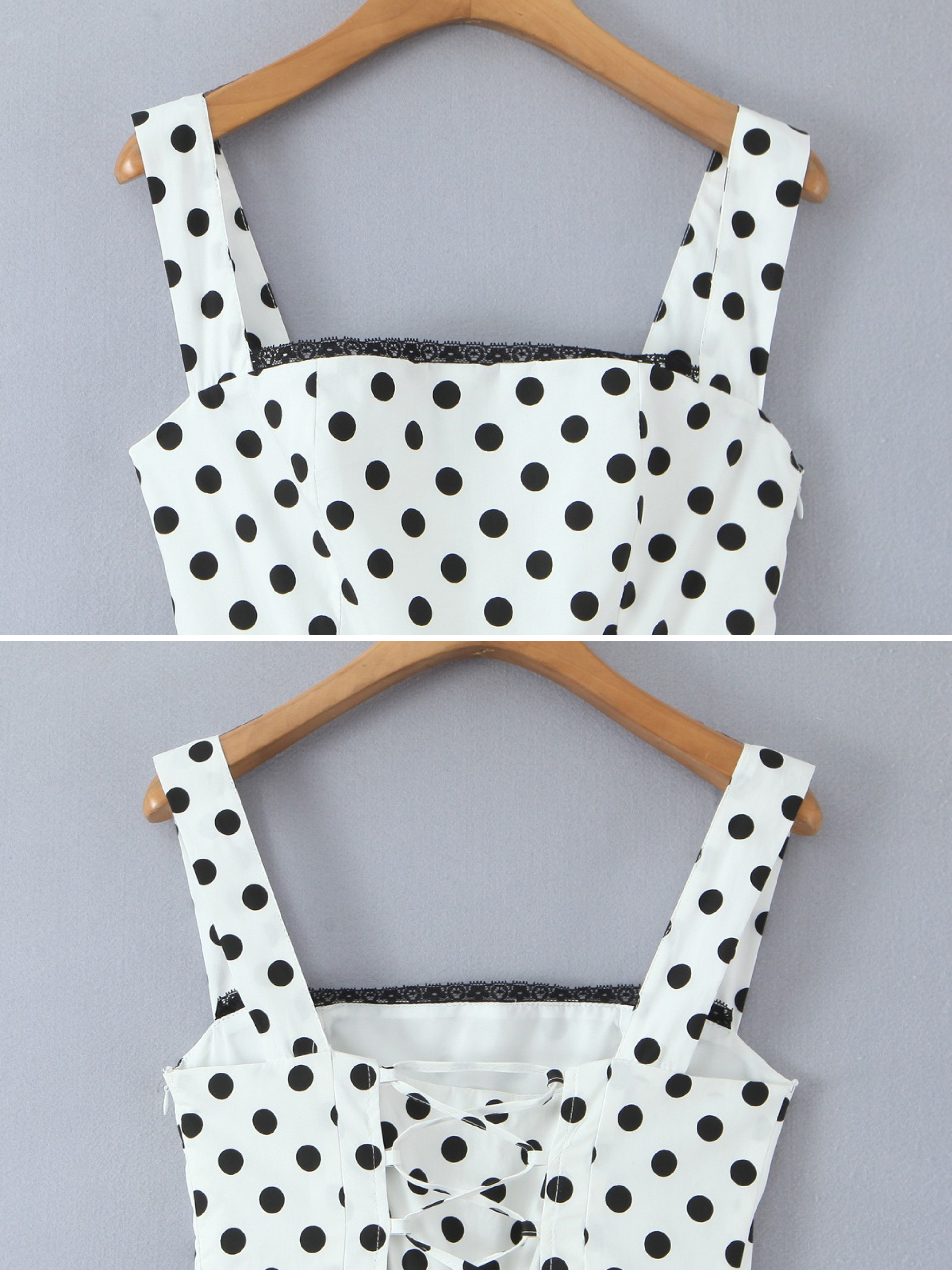 Sibel Polka Dot & Gingham Cotton Midi Dress