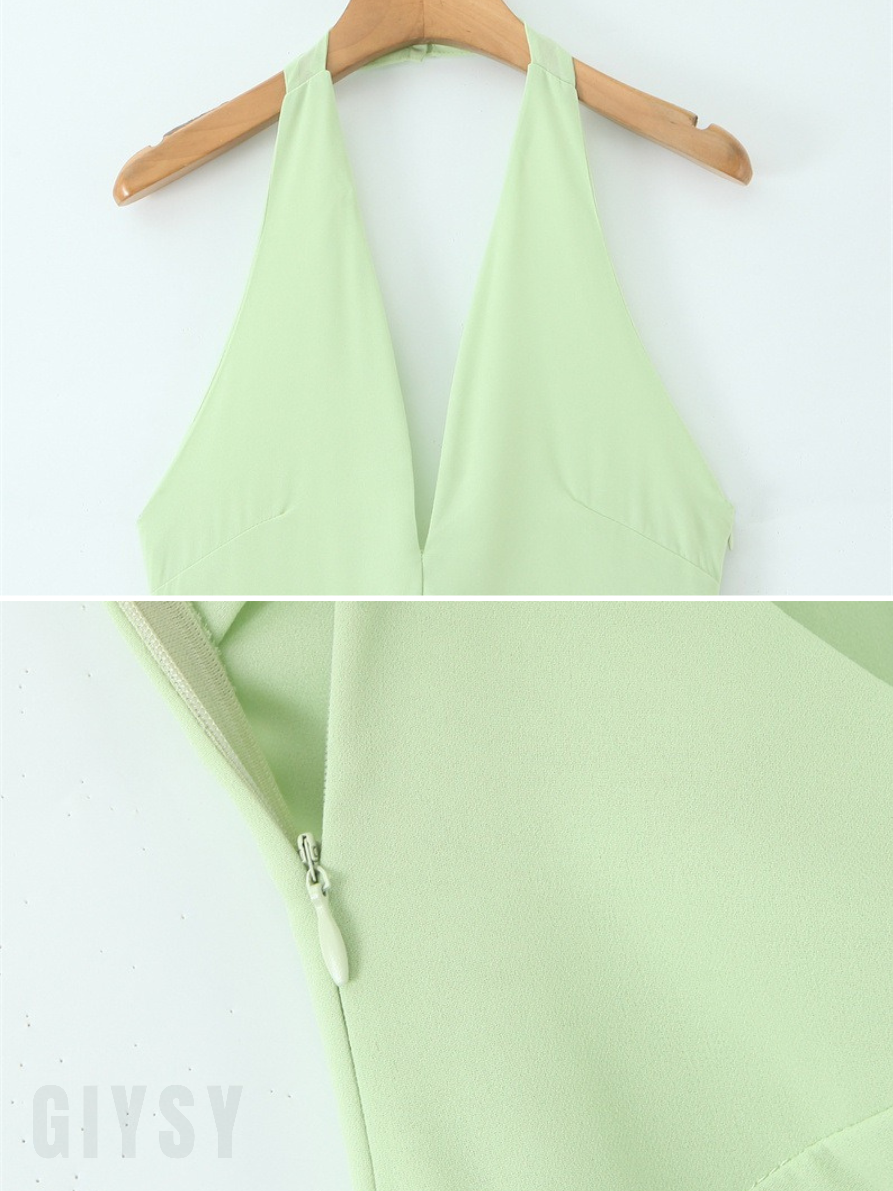 Velin Mint Green Halter Maxi Dress