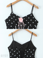 Maelia Black Polka Dot Mini Dress