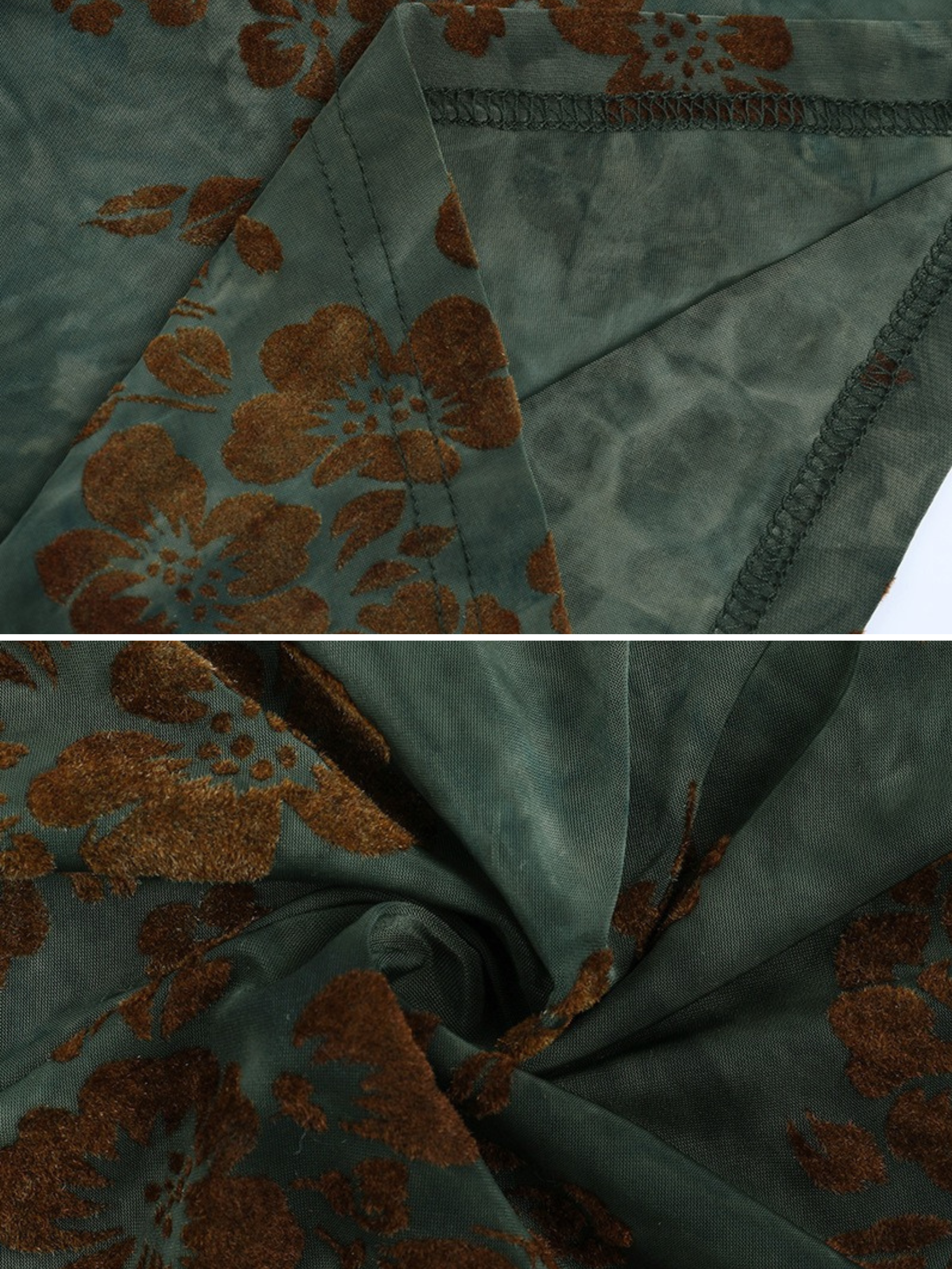 Minara Sage Green Floral Open-Back Maxi Dress