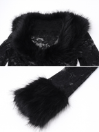 Faux Fur Lace Top & Mini Skirt Set