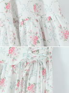 Aela Floral Corset Midi Dress
