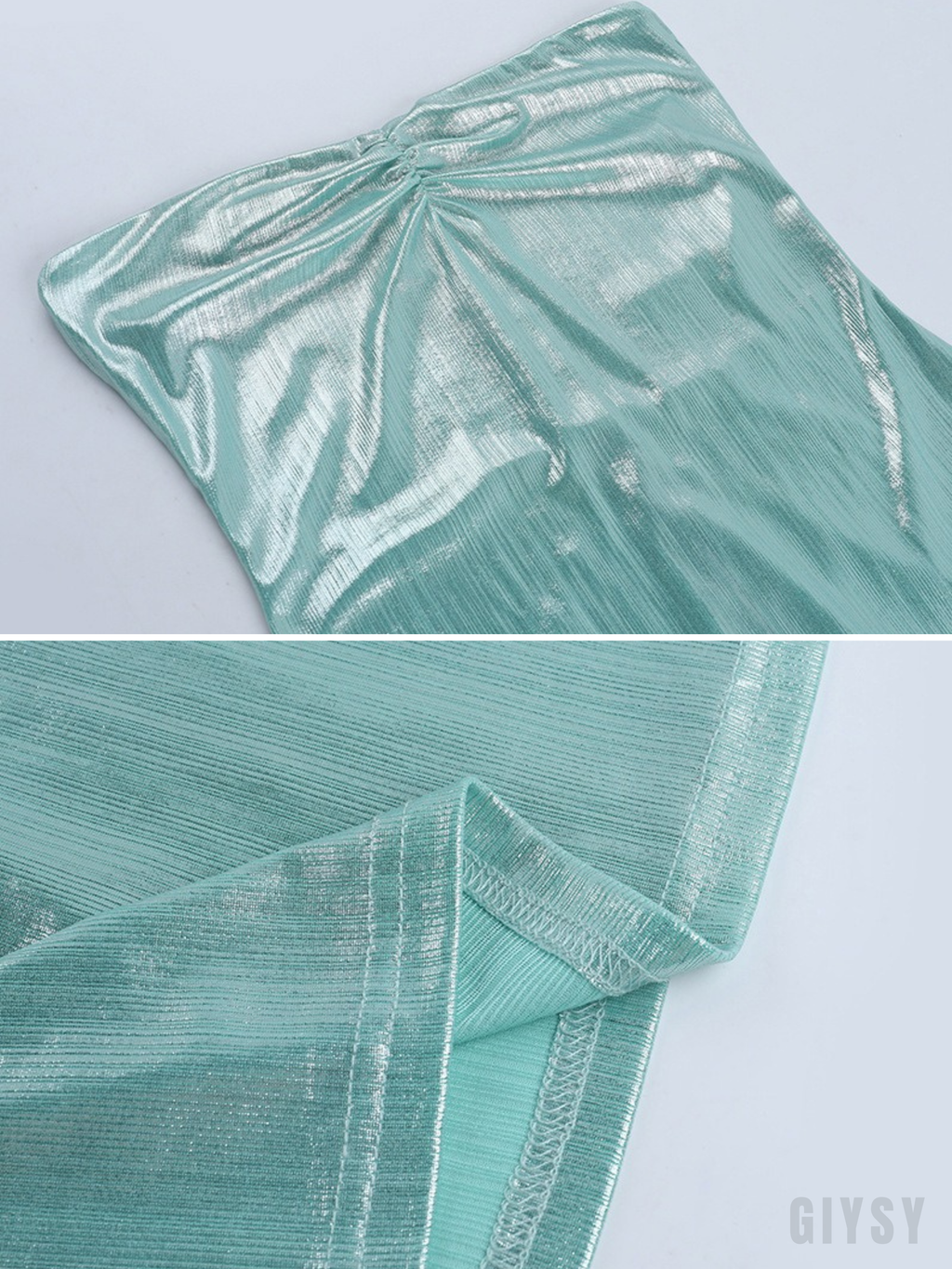 Calira Metallic Blue Strapless Mini Dress