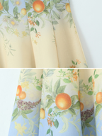 Jilda Citrus Garden Corset Midi Dress