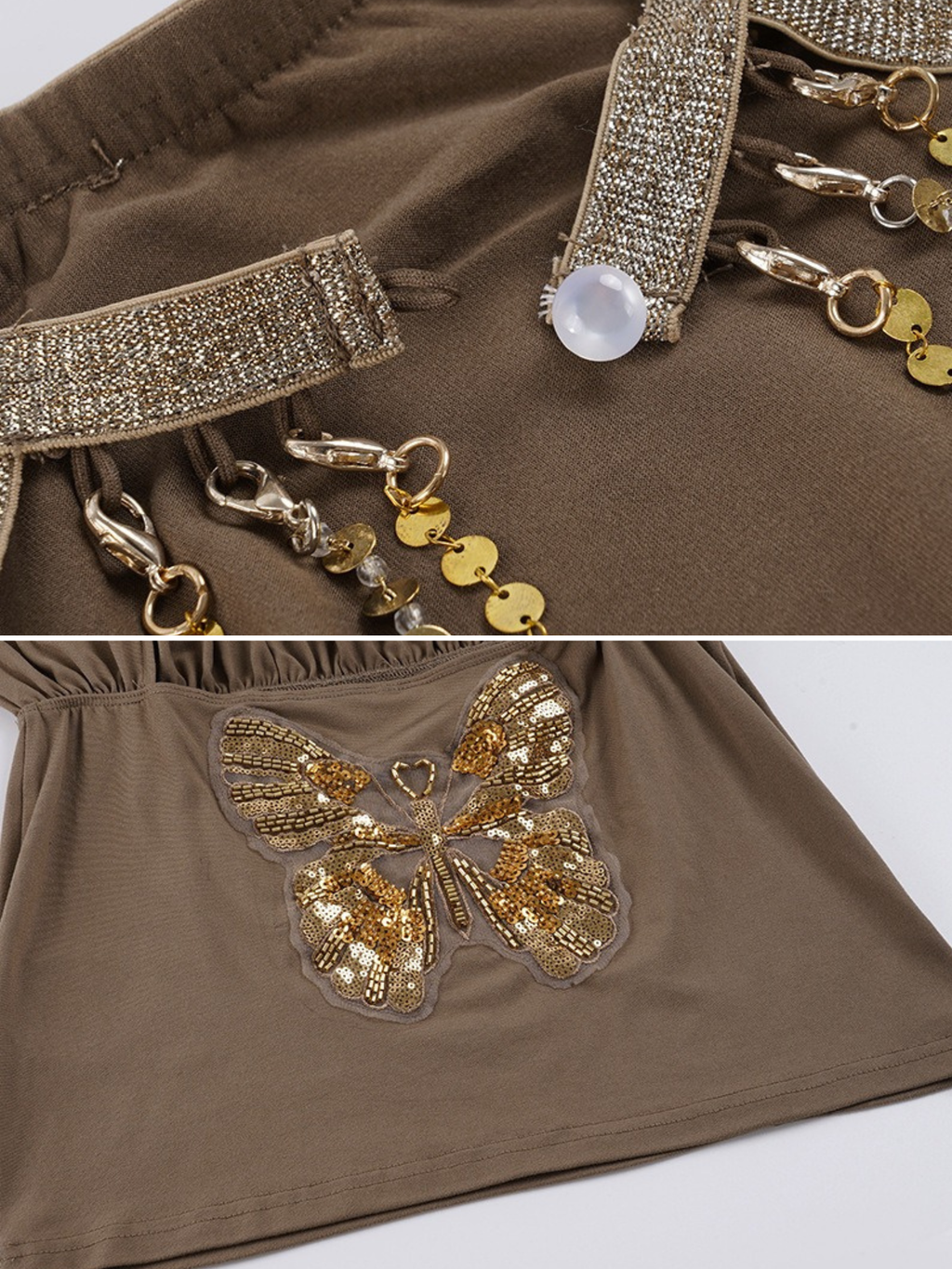 Chain Back Halter Mini Dress