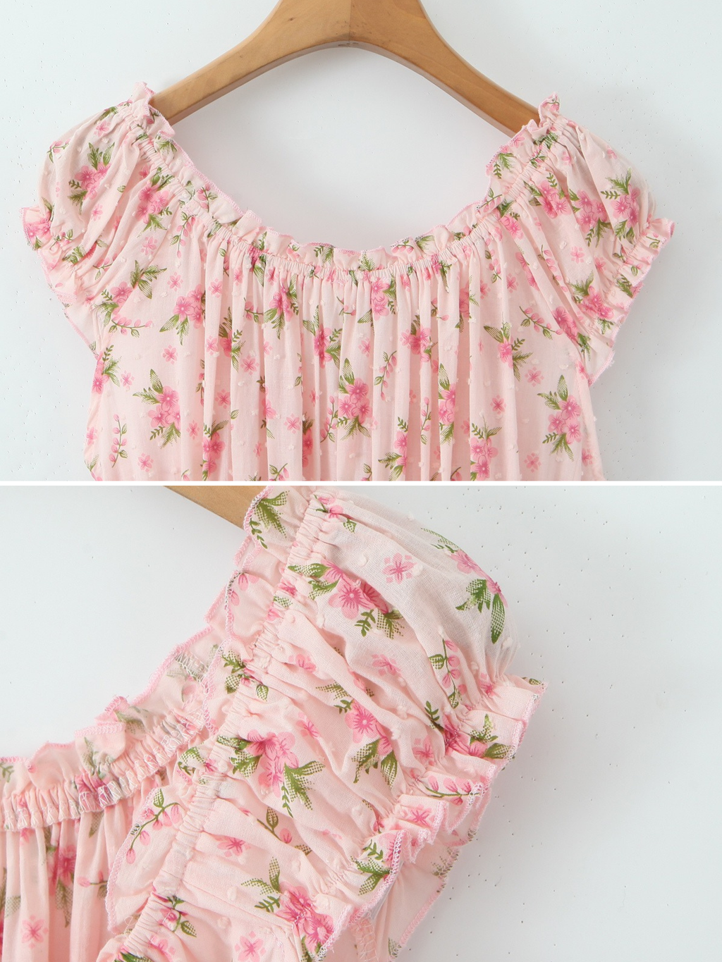 Selis Off-Shoulder Smocked Mini Dress