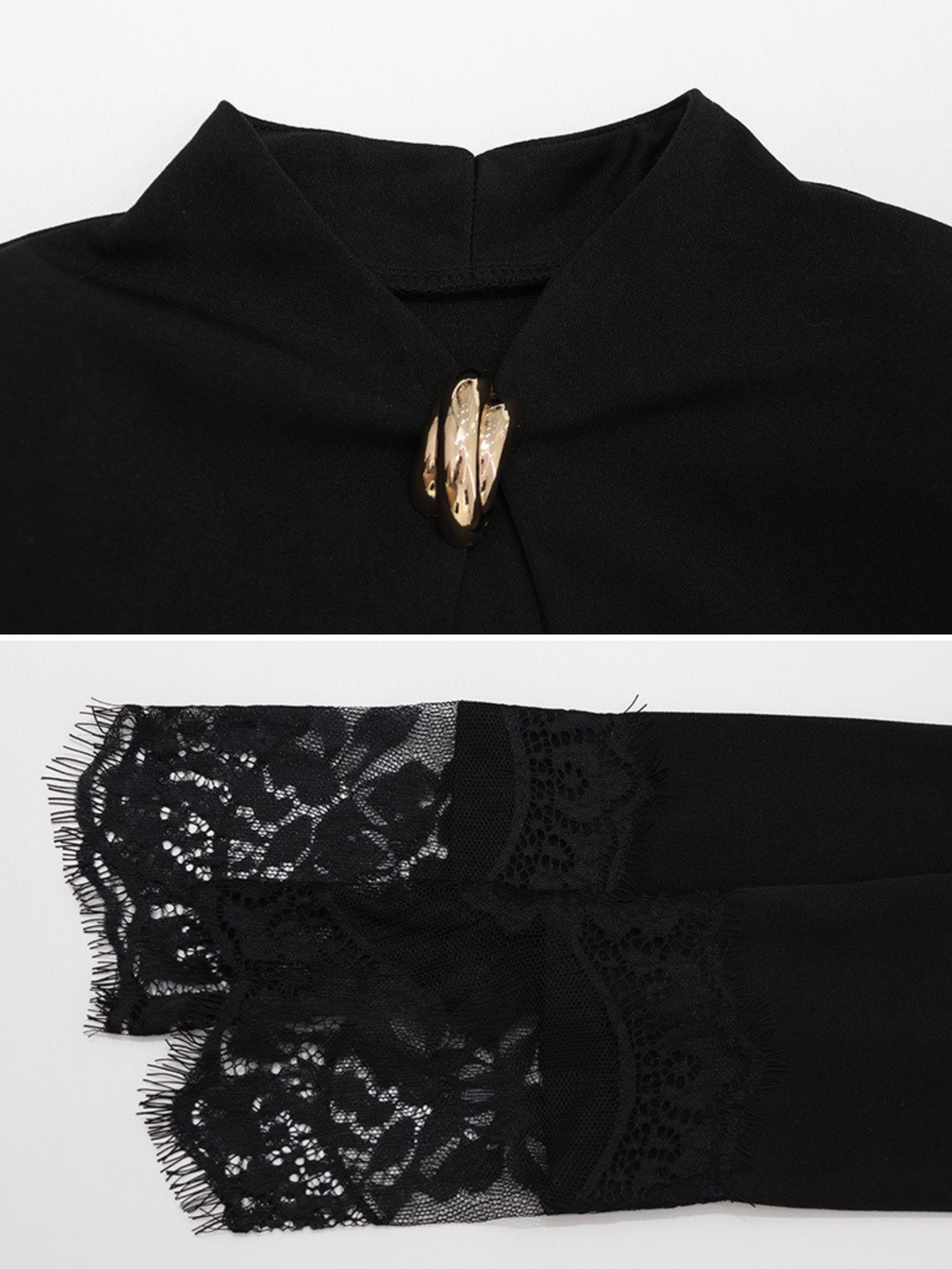 Perina Long Sleeve Lace Trim Mini Dress
