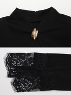 Perina Long Sleeve Lace Trim Mini Dress