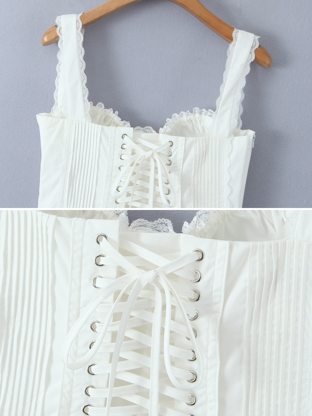 Dilan Lace Trim Corset Cami Top