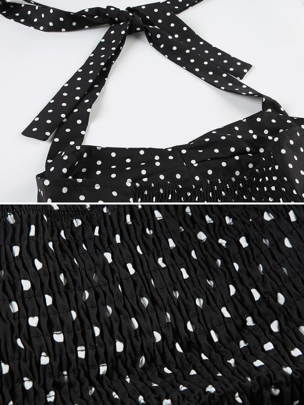 Nerea Polka Dot Halter Corset Top