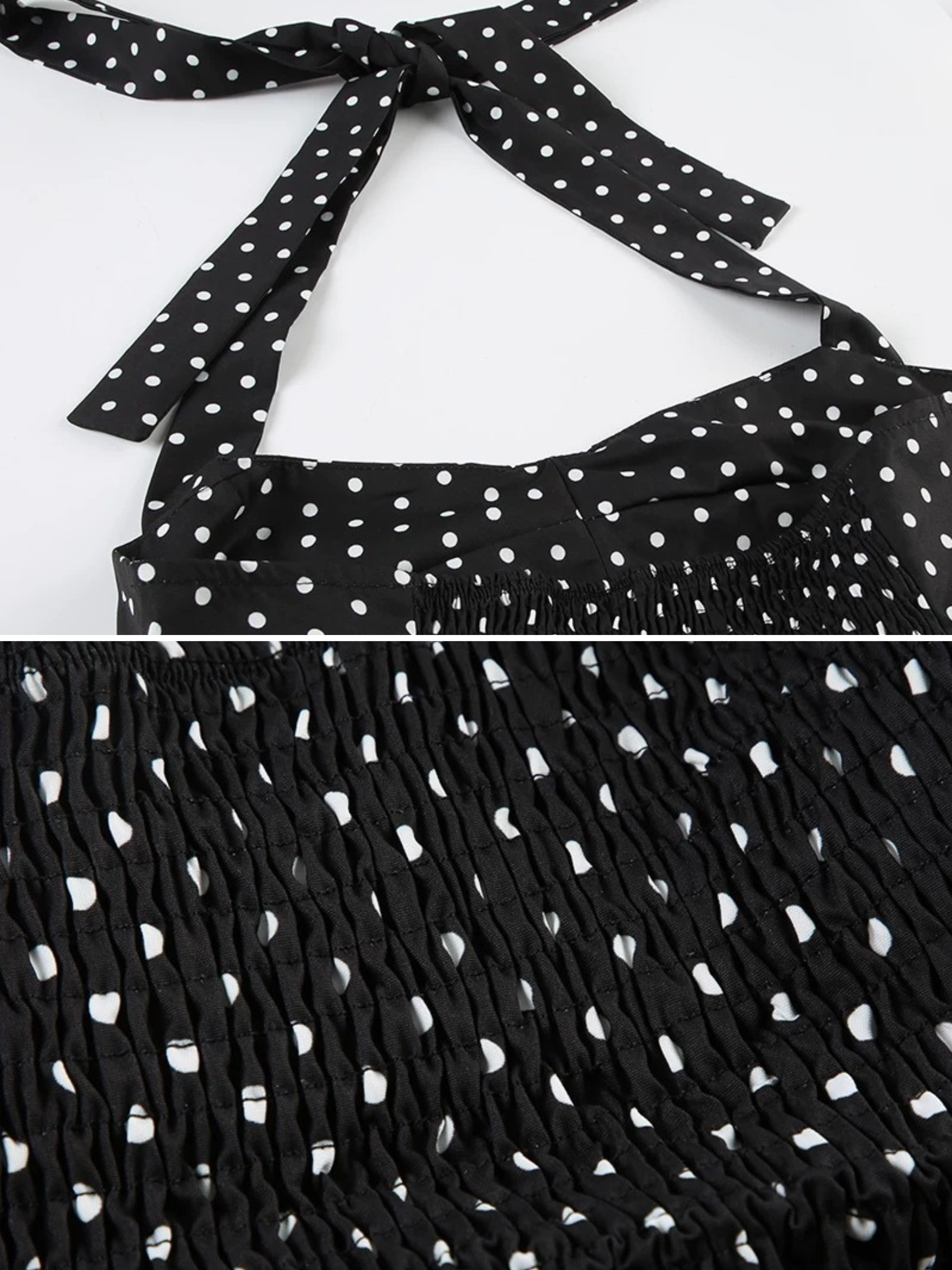 Nerea Polka Dot Halter Corset Top