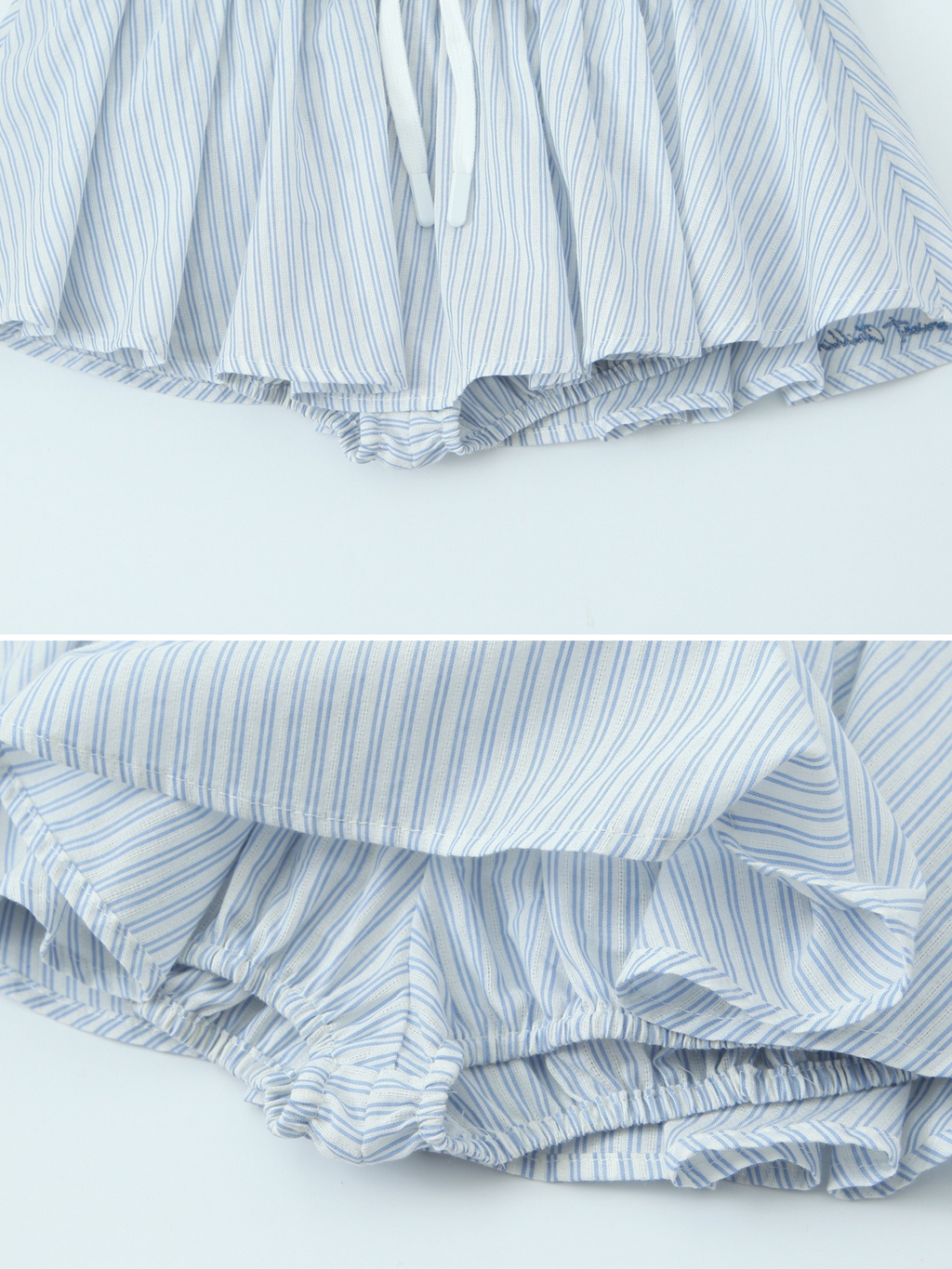 Helin Striped Cropped Shirt & Mini Skort Set