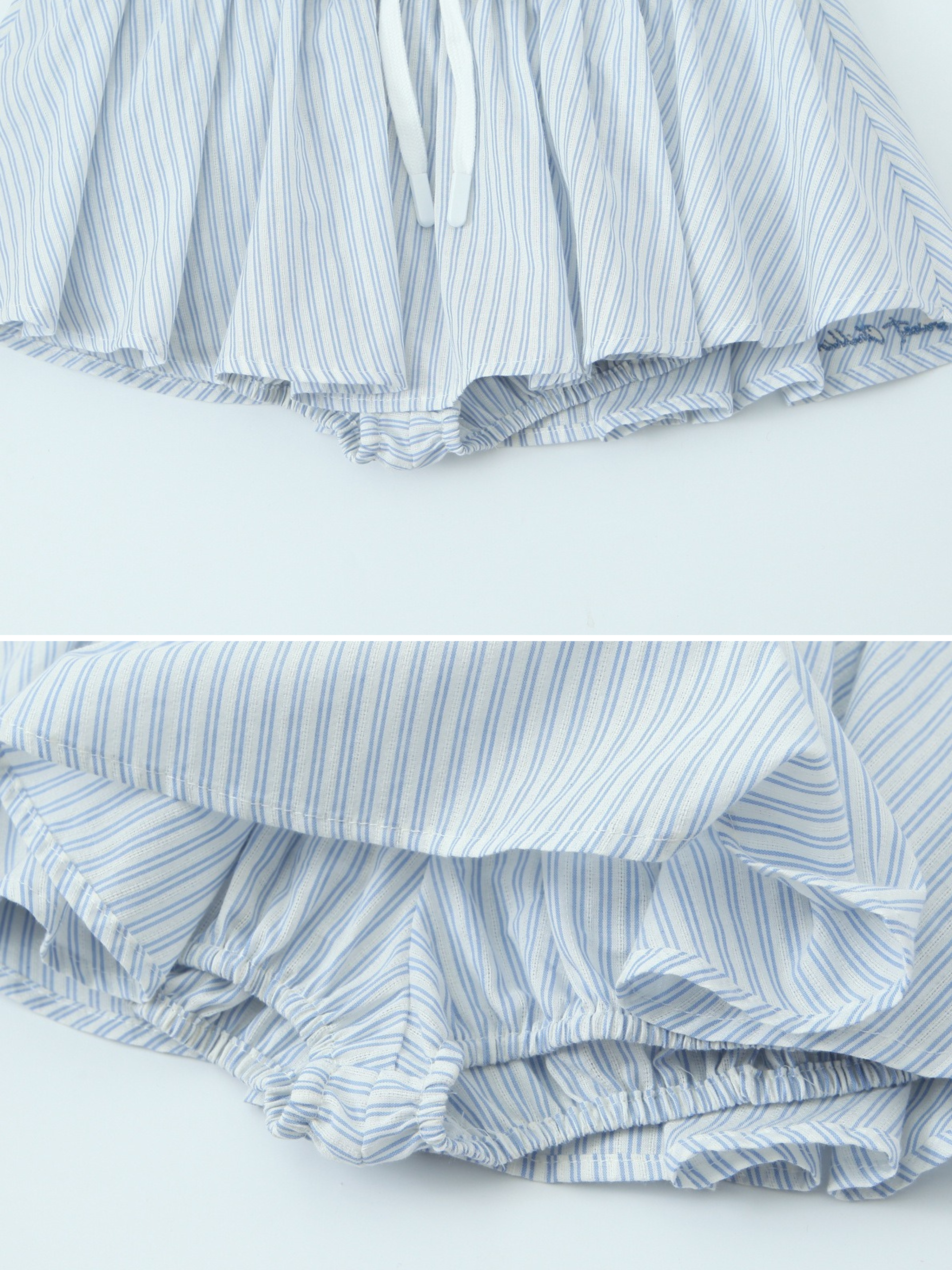 Helin Striped Cropped Shirt & Mini Skort Set