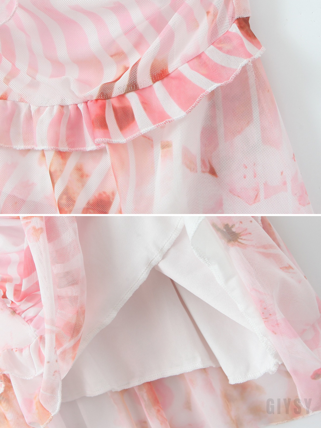 Linora Ruffled Floral Mesh Mini Dress