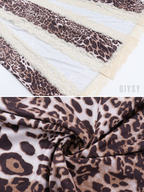 Faelin Leopard Lace Trim Slit Dress