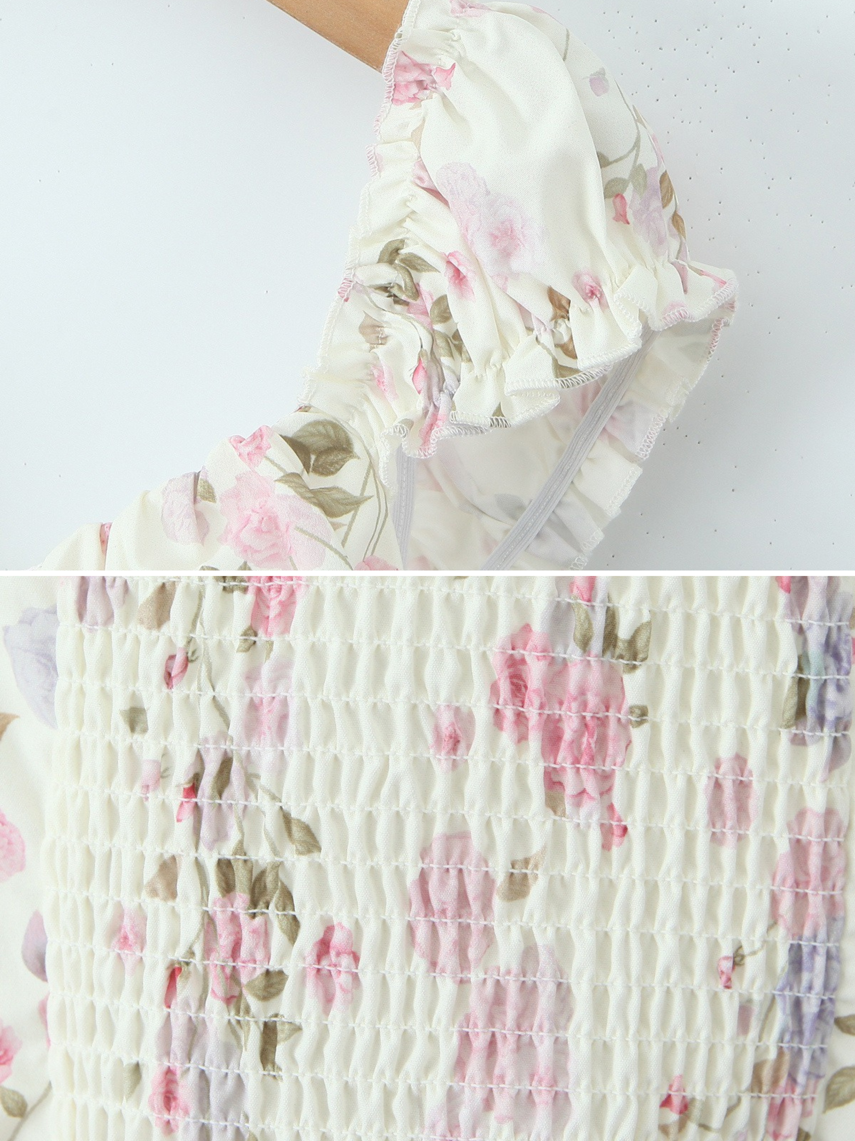 Selin Tie-Front Floral Crop Top