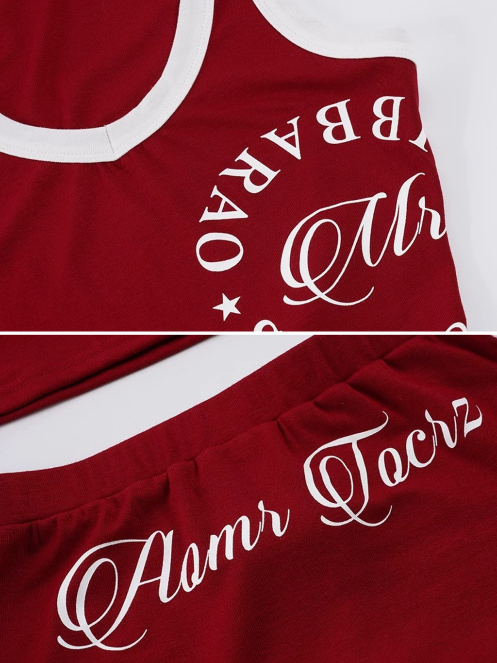Alina Retro Sporty Crop Top & Shorts Set