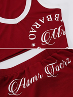 Alina Retro Sporty Crop Top & Shorts Set