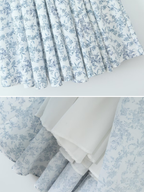 Melis Blue Toile Strapless Midi Dress