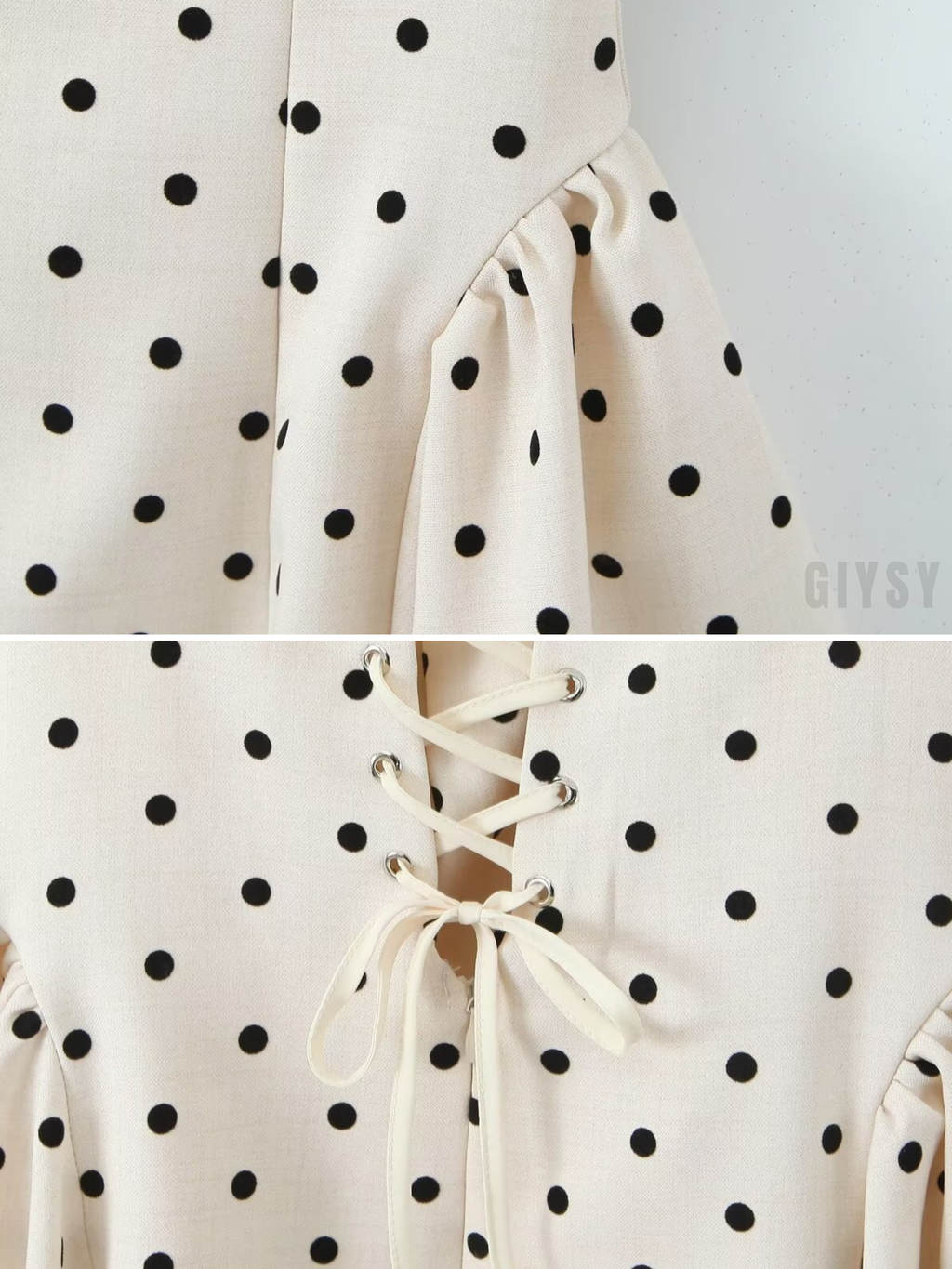 Melina Polka Dot Lace-Up Mini Dress