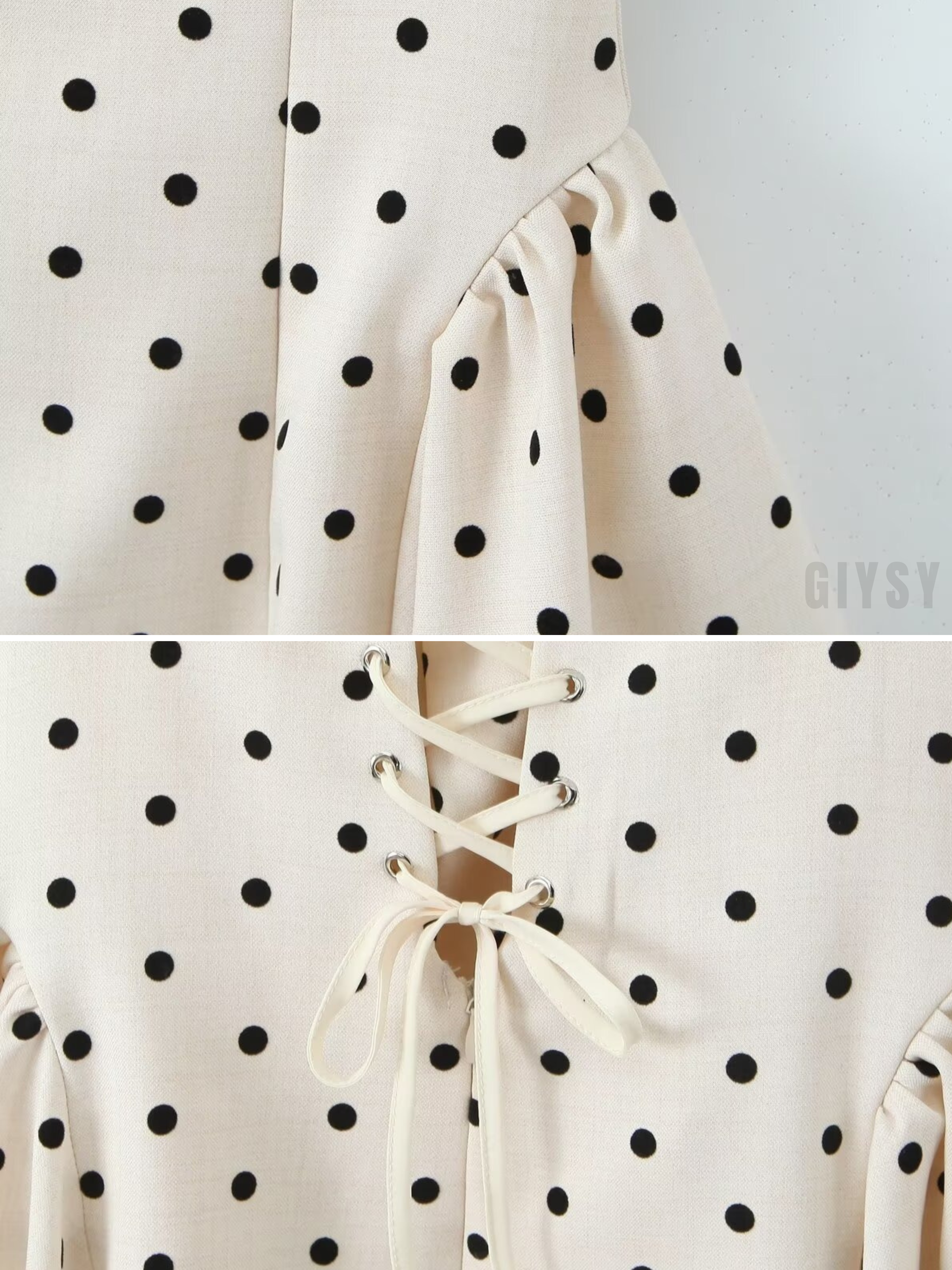 Melina Polka Dot Lace-Up Mini Dress