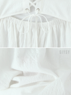 Evelia Cotton Lace-Up Mini Dress
