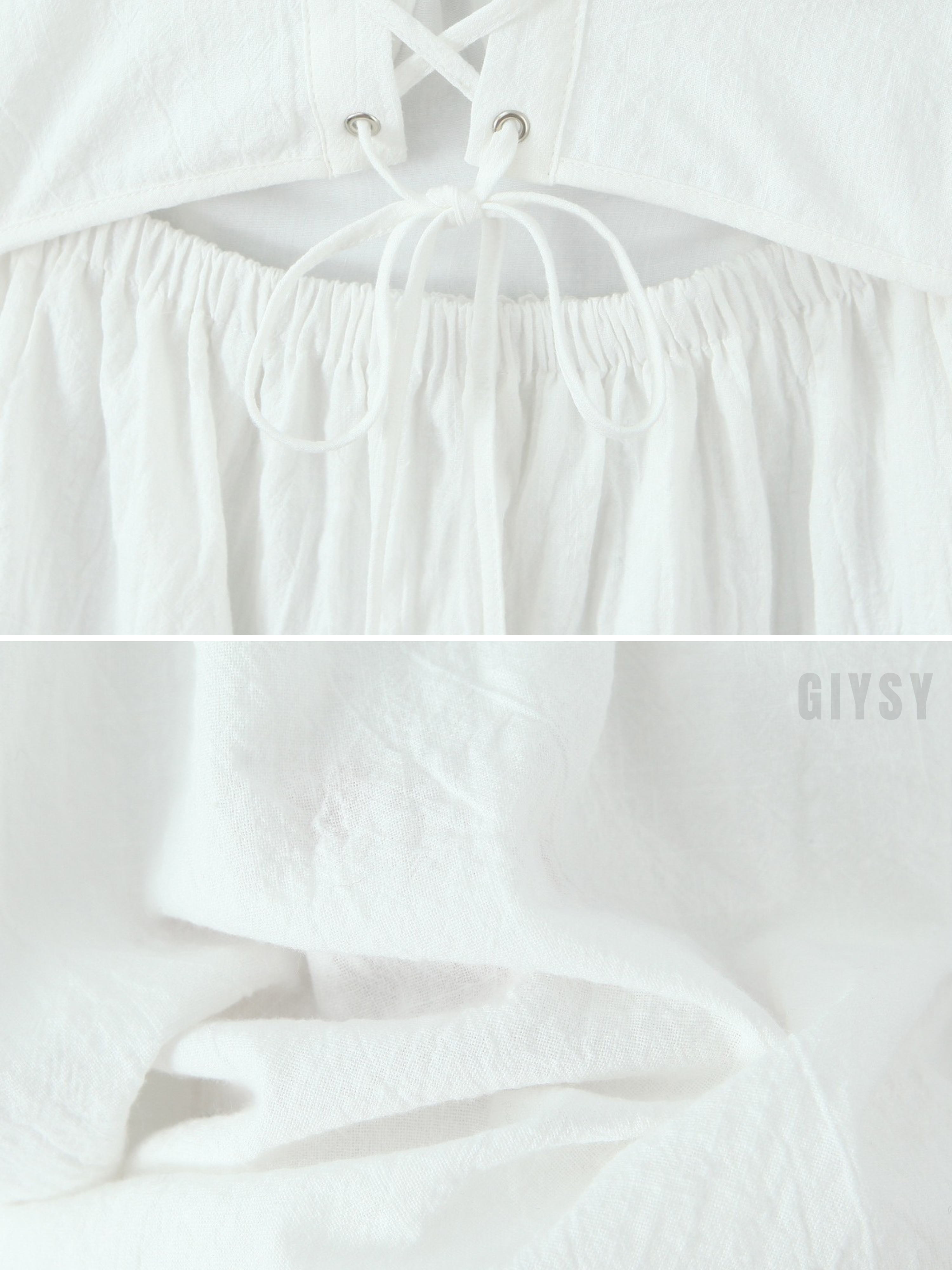 Evelia Cotton Lace-Up Mini Dress