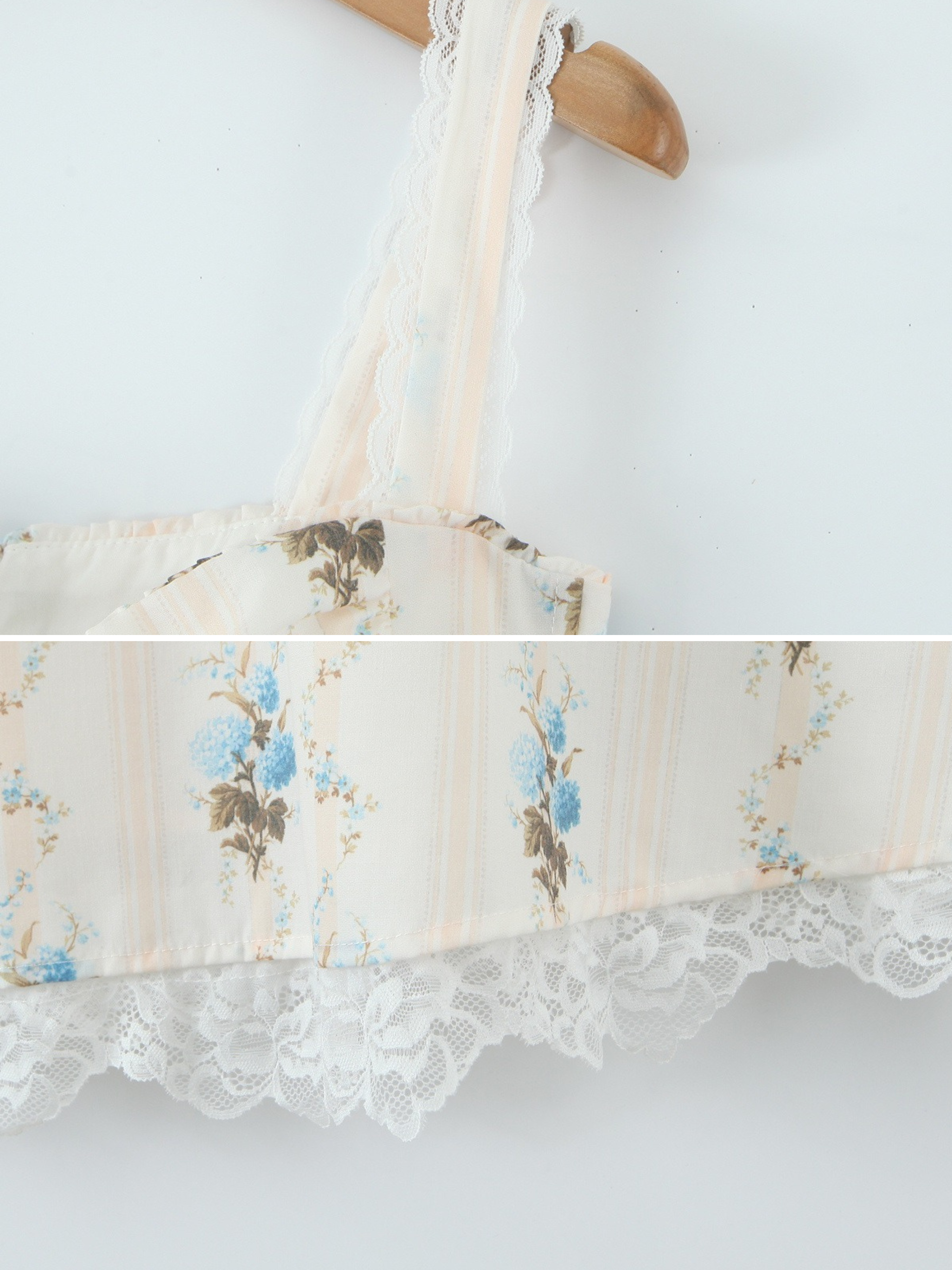 Talya Blue Meadow Lace Strap Midi Dress