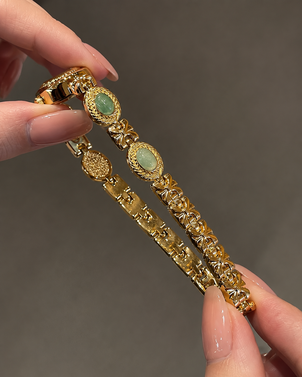 Vintage Oval Gemstone Bracelet Watch