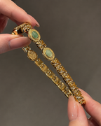 Vintage Oval Gemstone Bracelet Watch