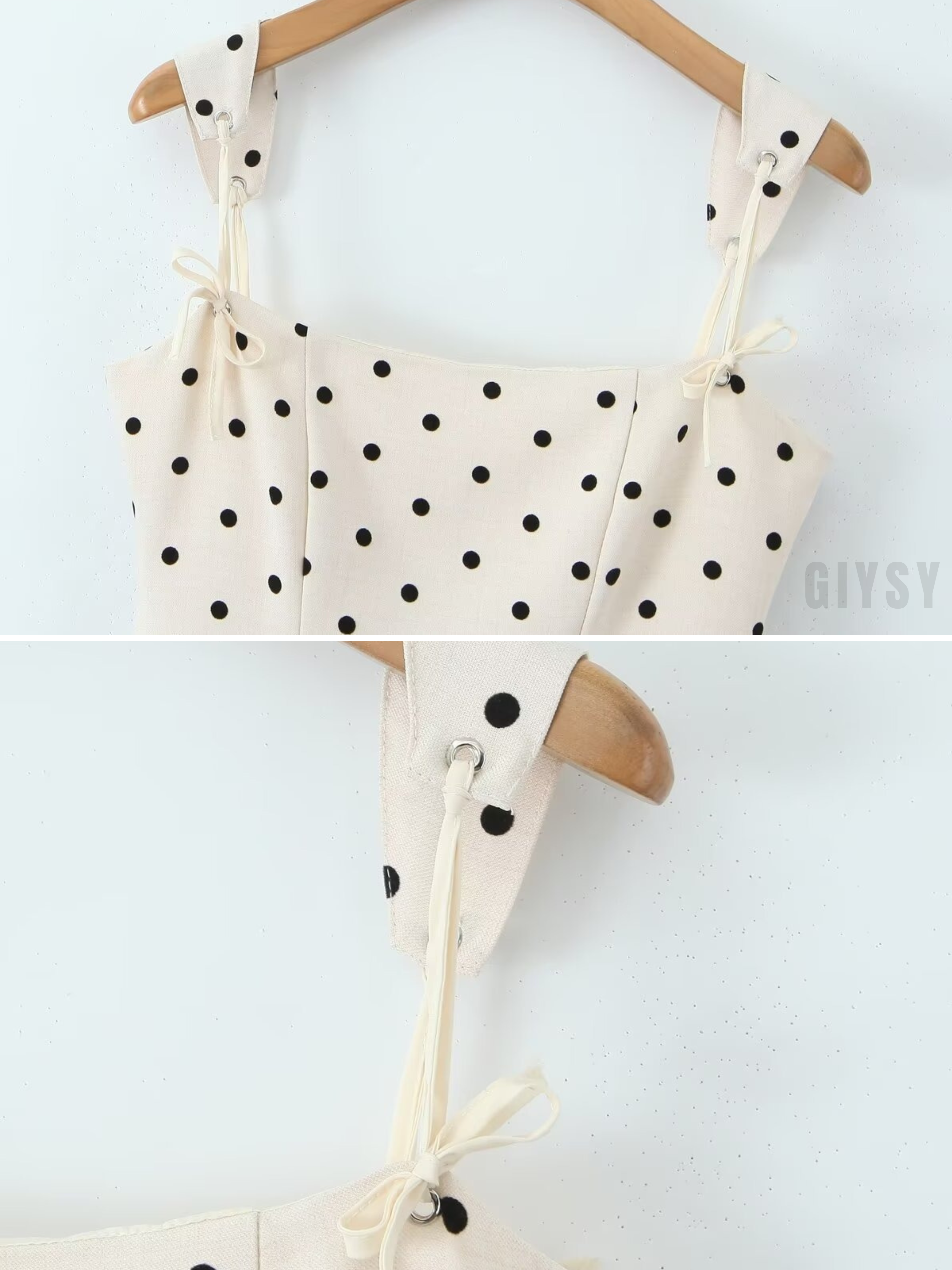 Melina Polka Dot Lace-Up Mini Dress