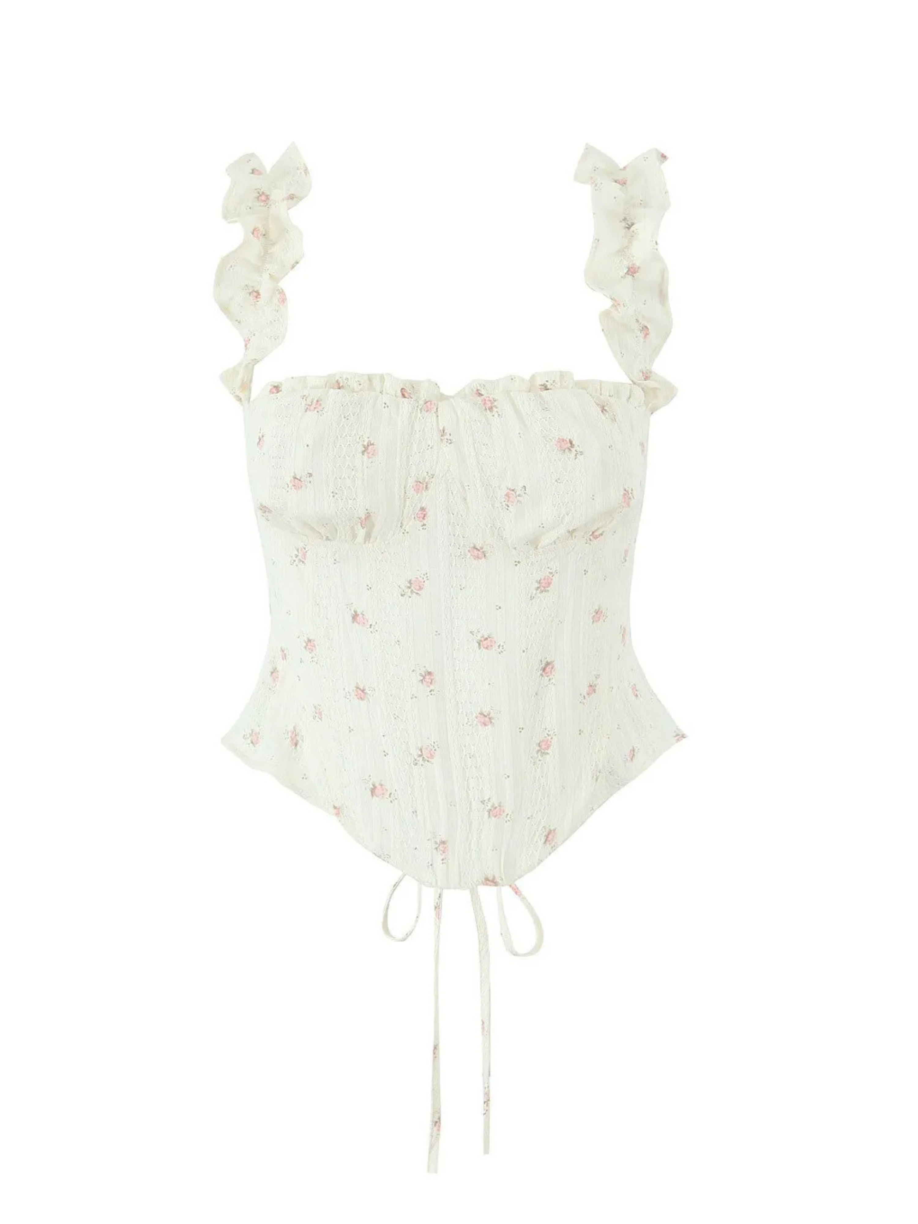 Lorena Corset Top & Ruffle Mini Skirt Set