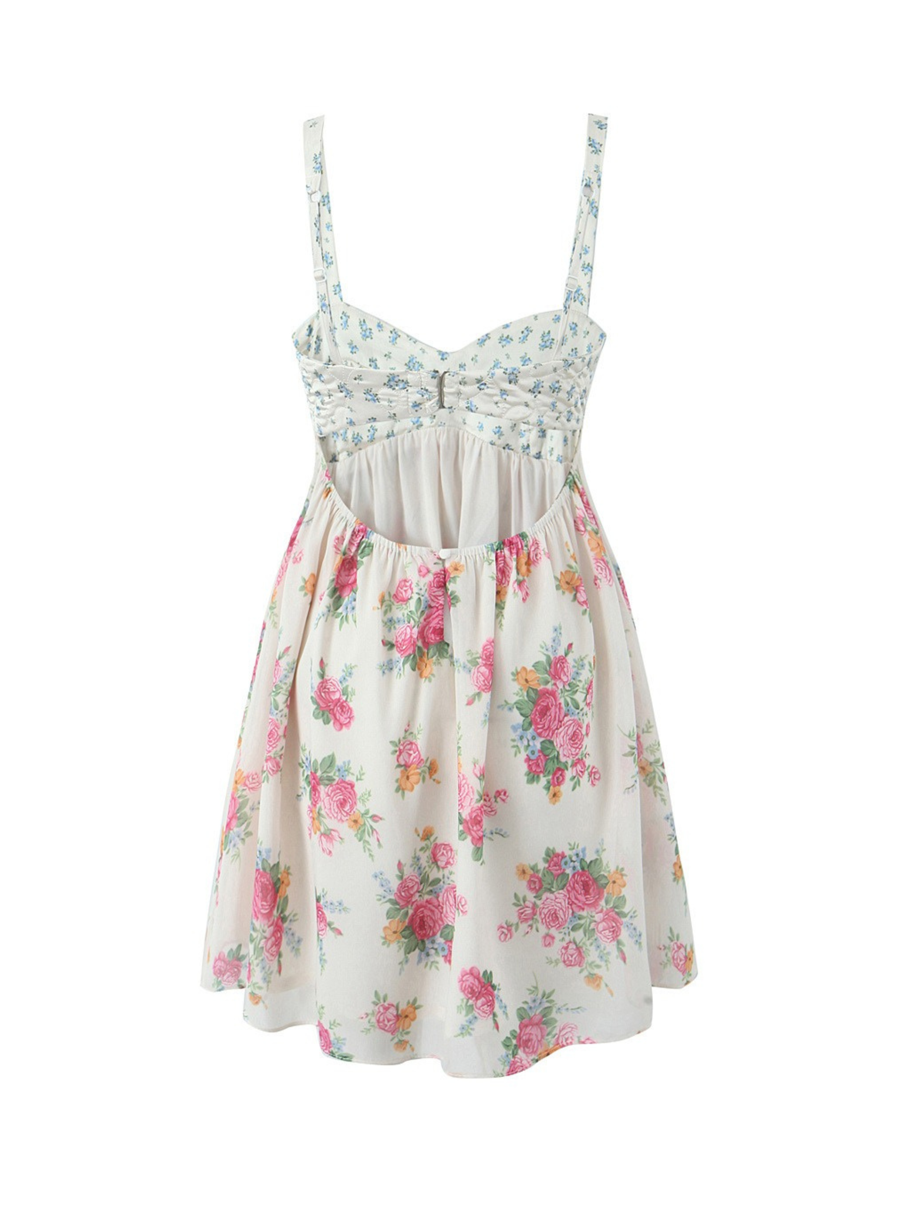 Rosalie Floral Open-Back Mini Dress