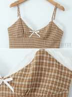 Evania Plaid Ruffle Mini Dress