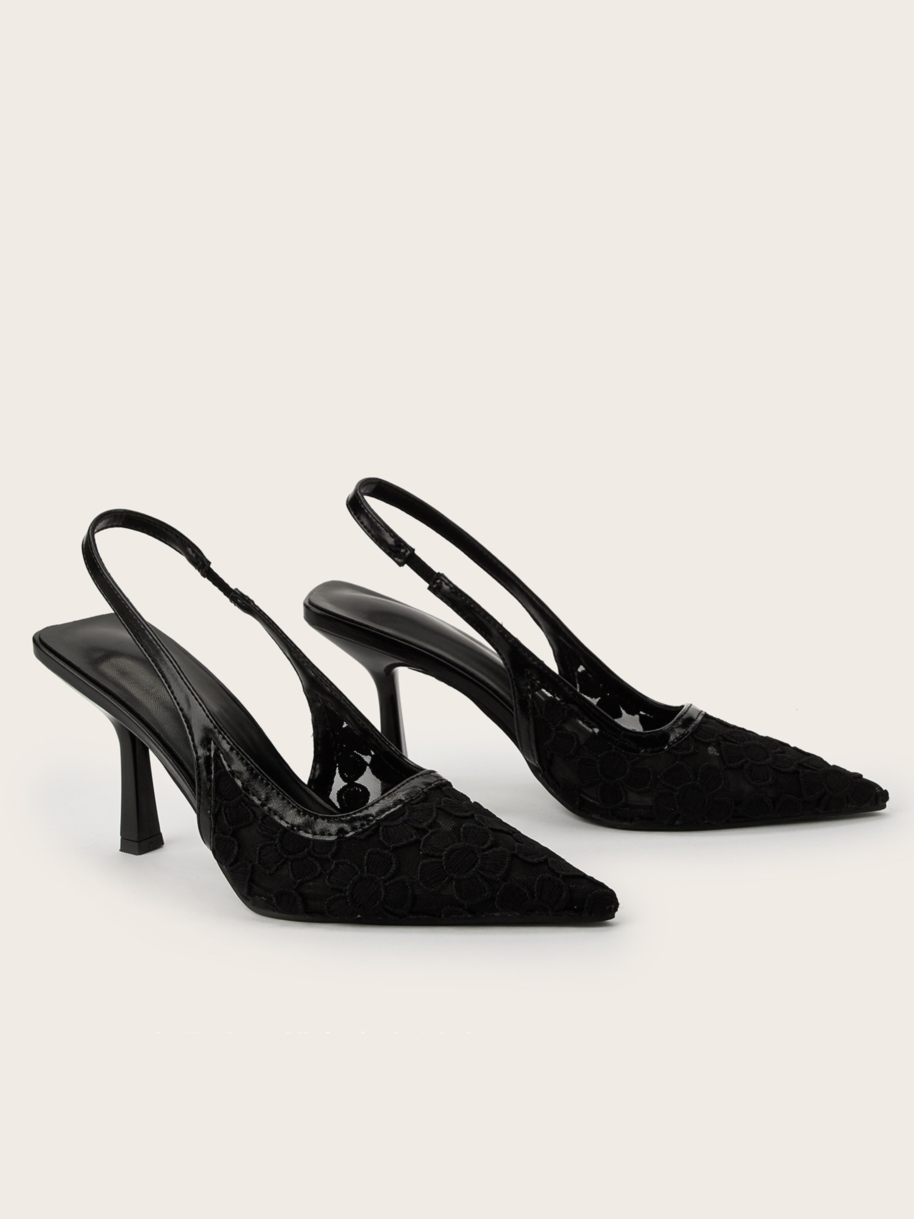 Elvina Mesh Slingback Heels