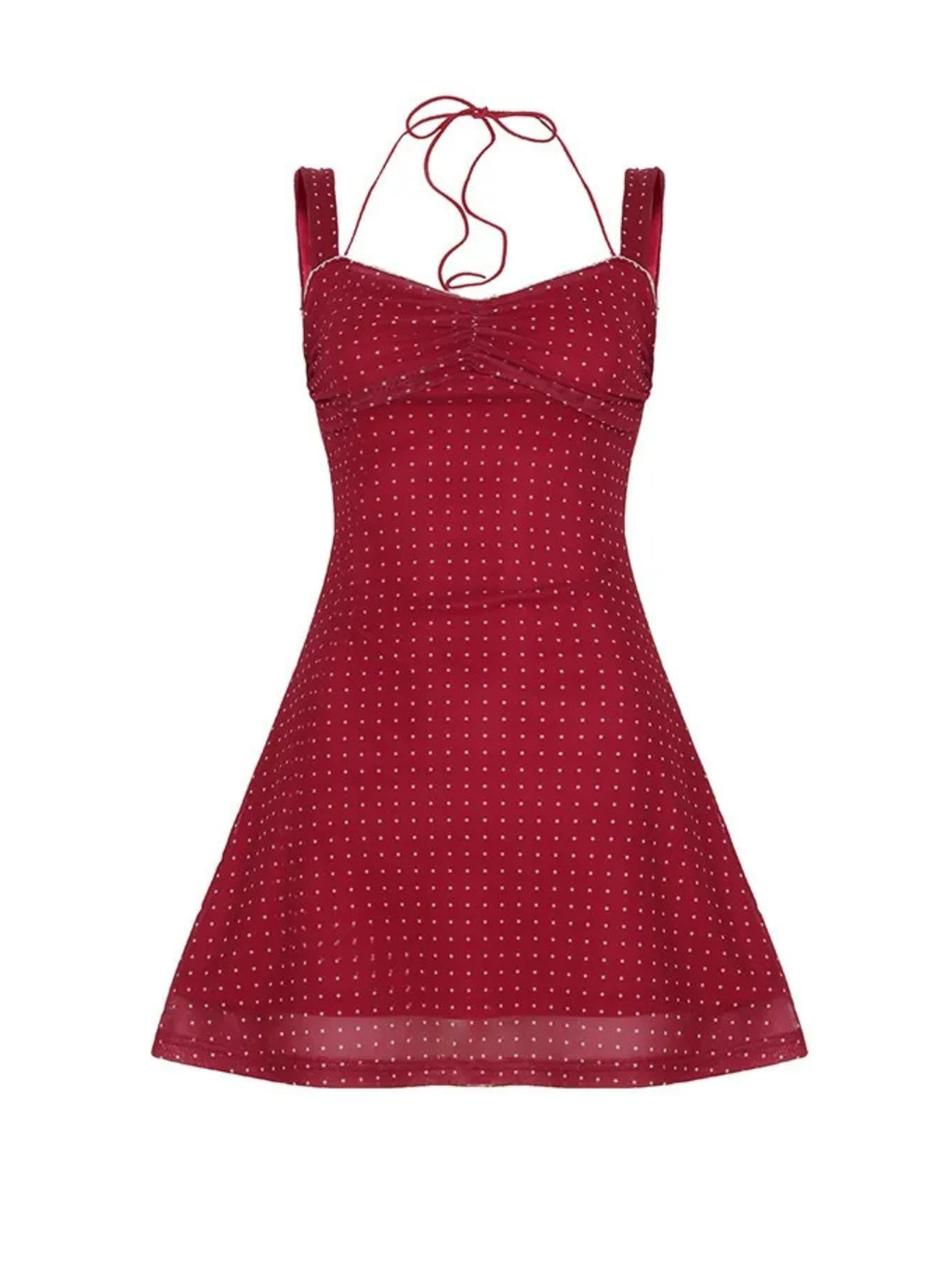 Soreya Polka Dot Lace-Up Mini Dress