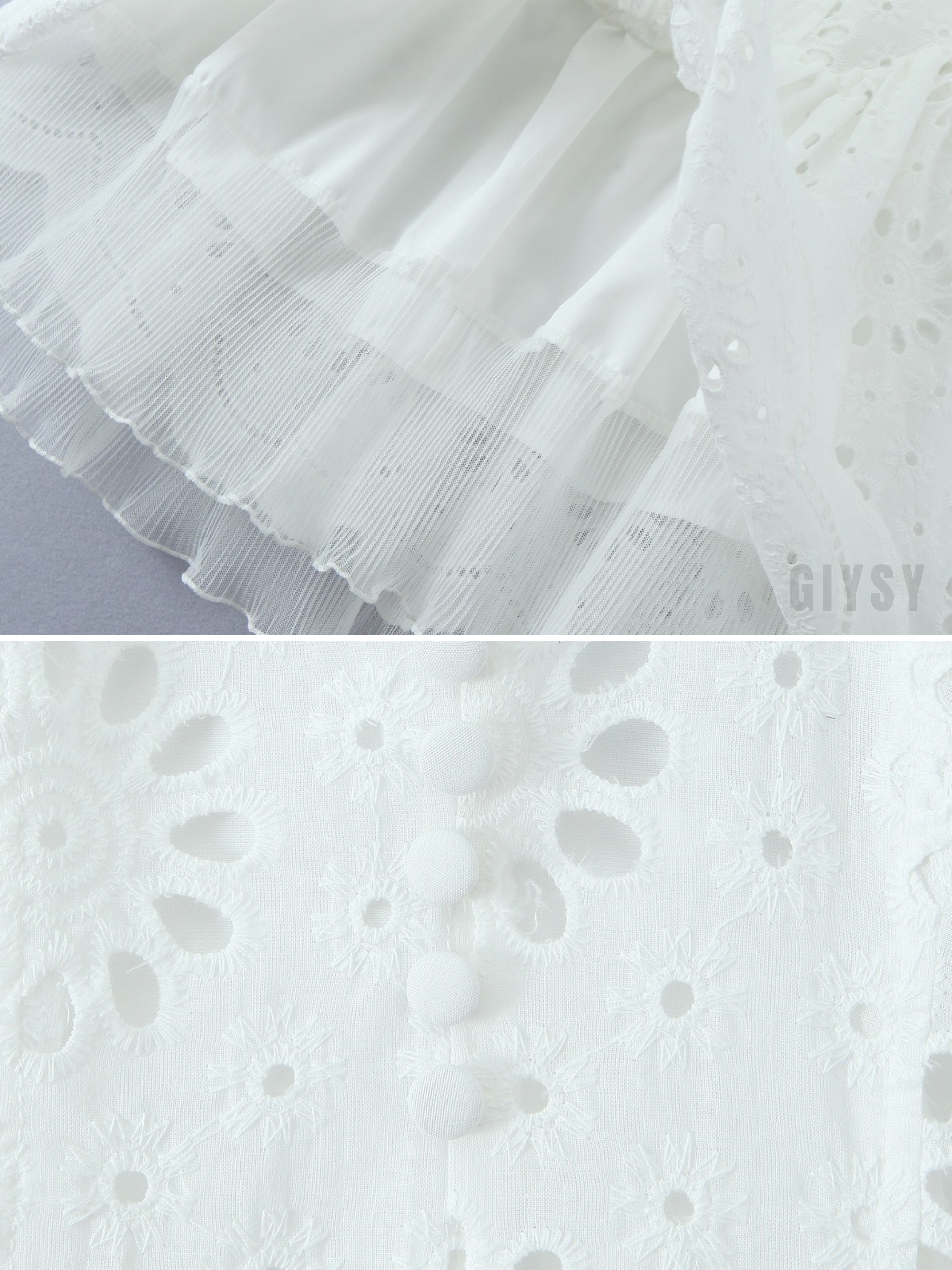 Elisae Eyelet Halter Mini Dress