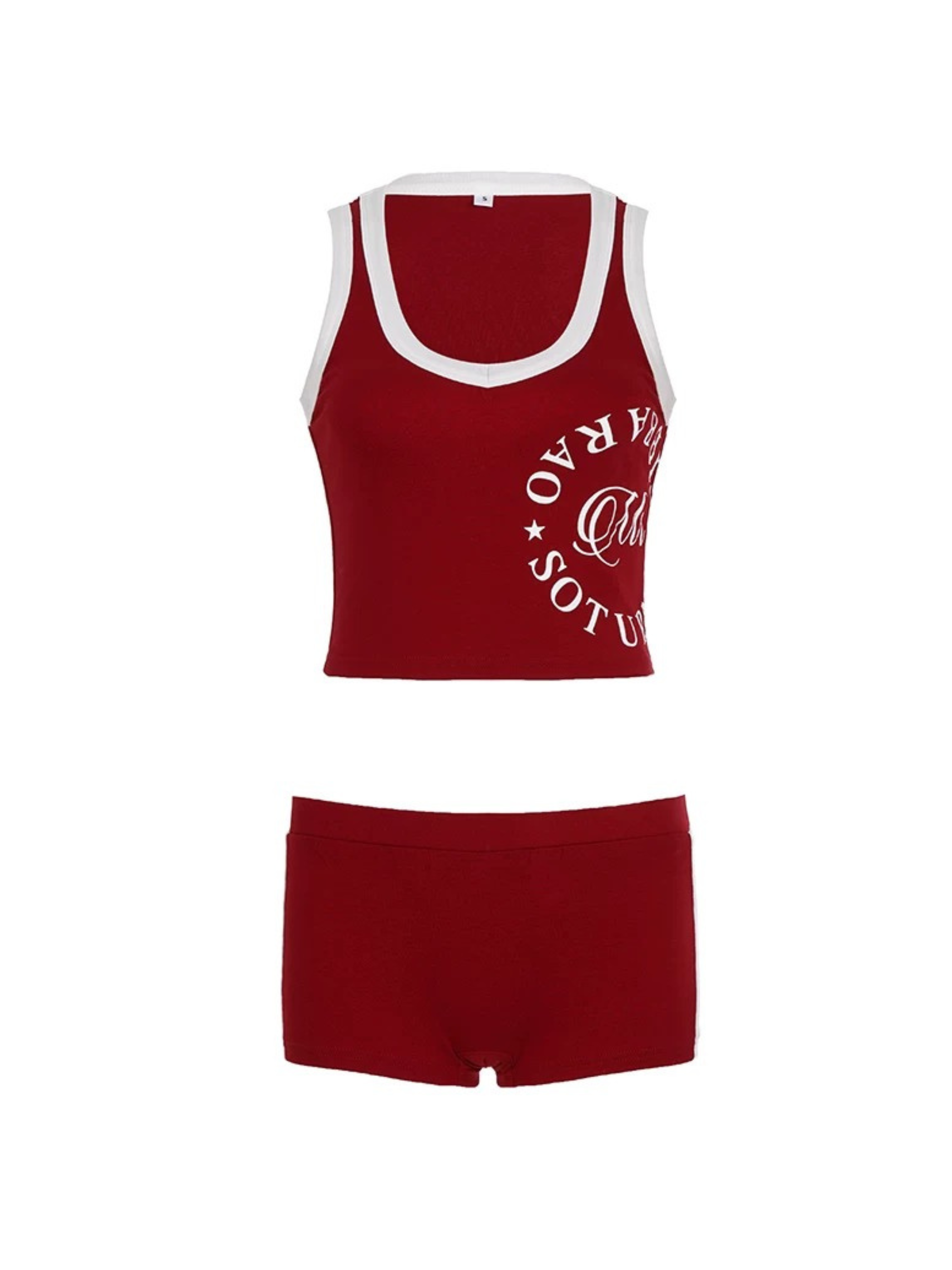Alina Retro Sporty Crop Top & Shorts Set