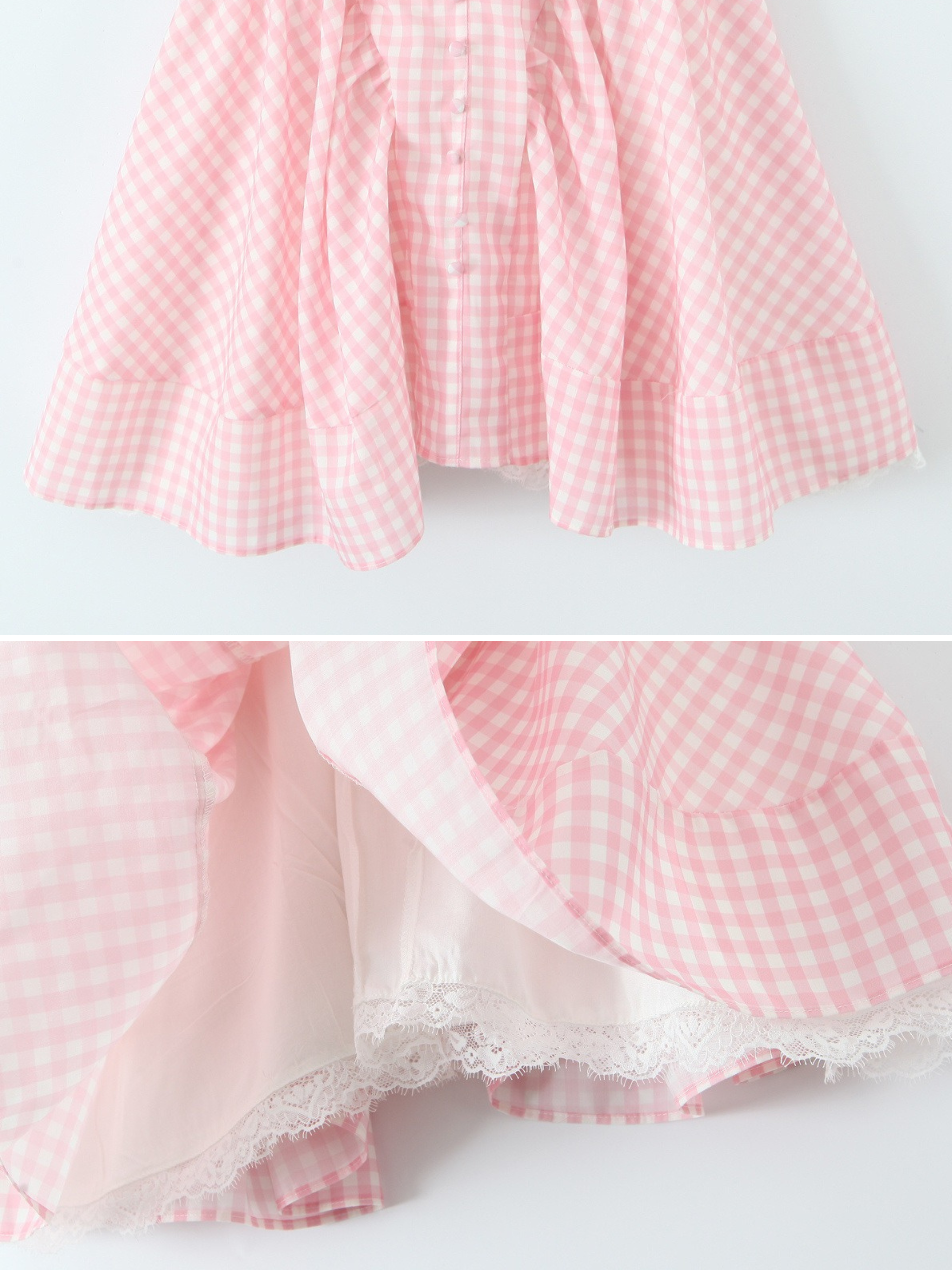 Alina Pink Gingham Bow Mini Dress